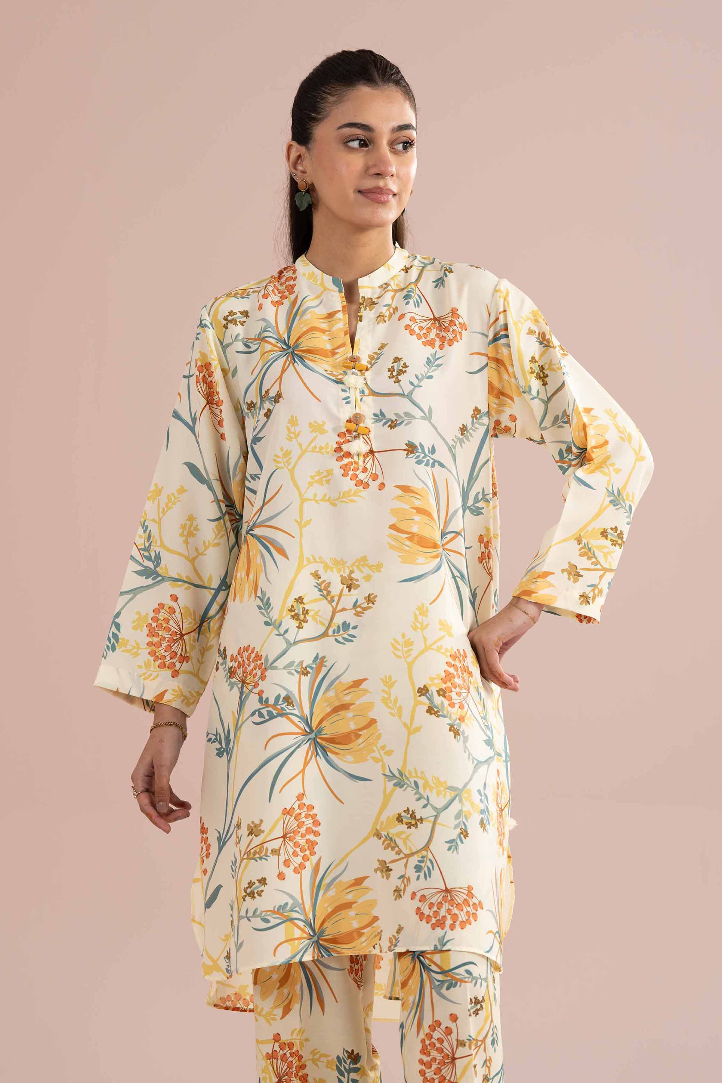 NishatUK - Yellow Printed Lawn 2-piece ready to wear Dress