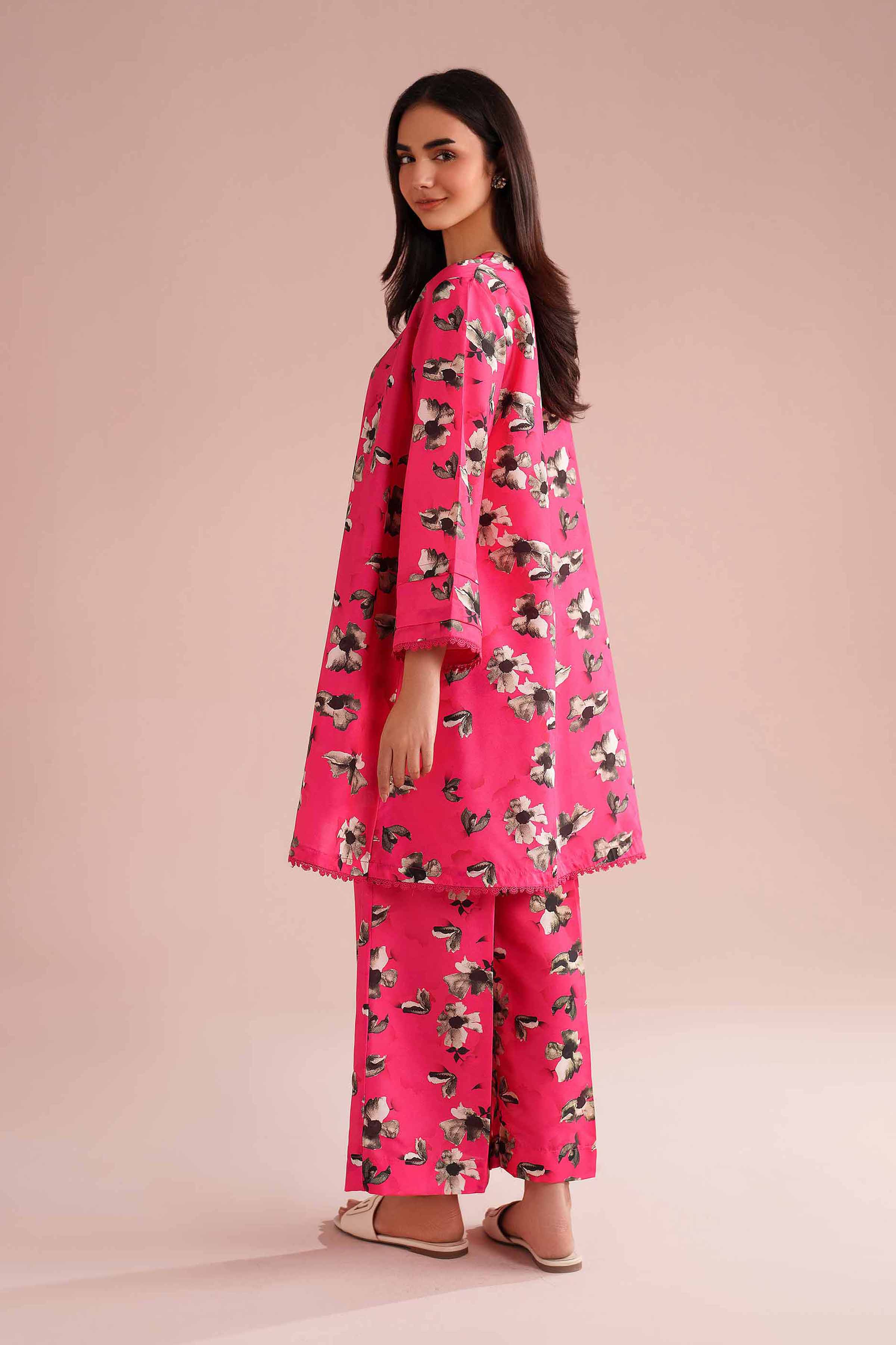 NishatUK - Pink Printed Lawn 2-piece ready to wear Dress