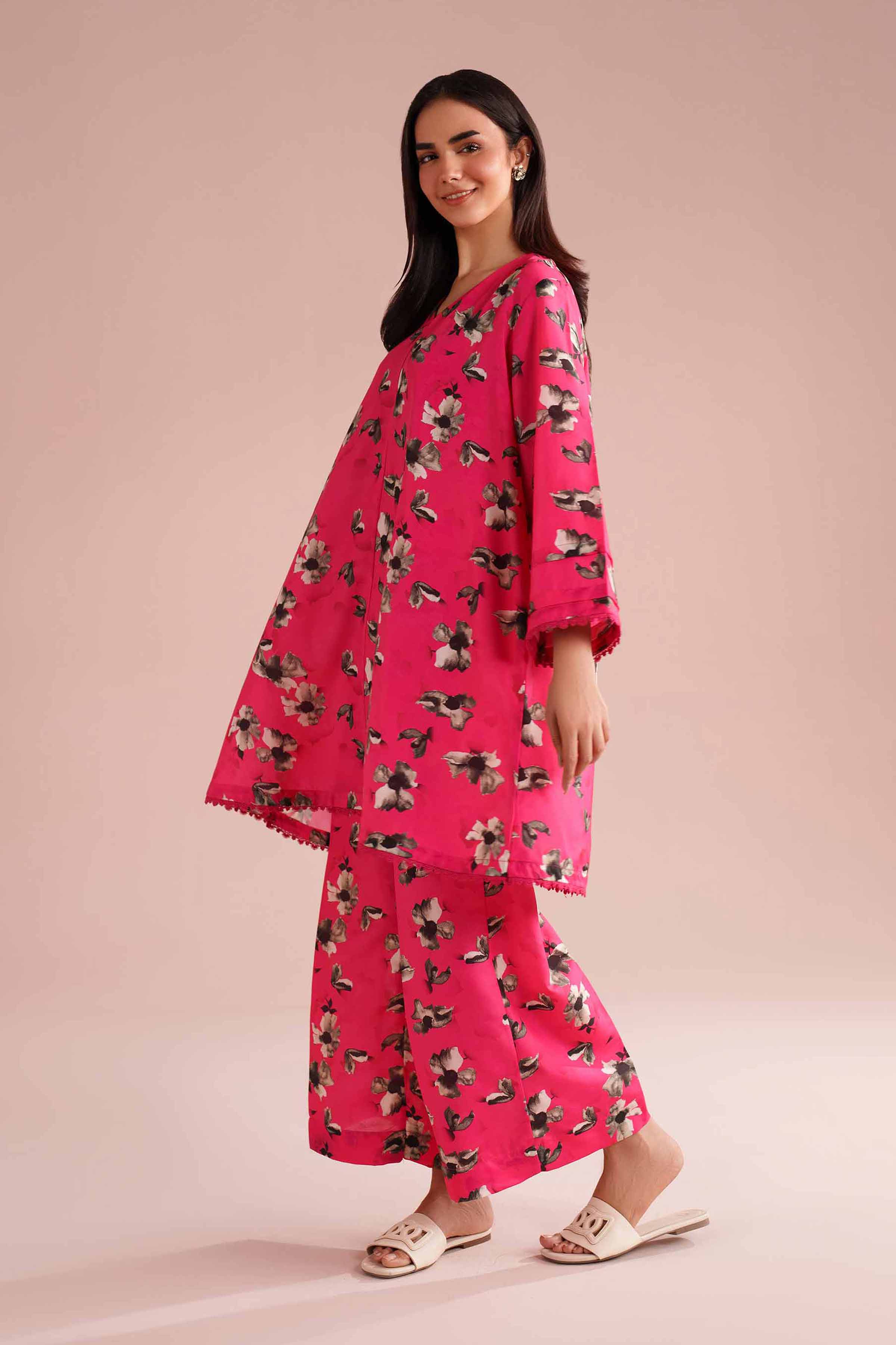 NishatUK - Pink Printed Lawn 2-piece ready to wear Dress
