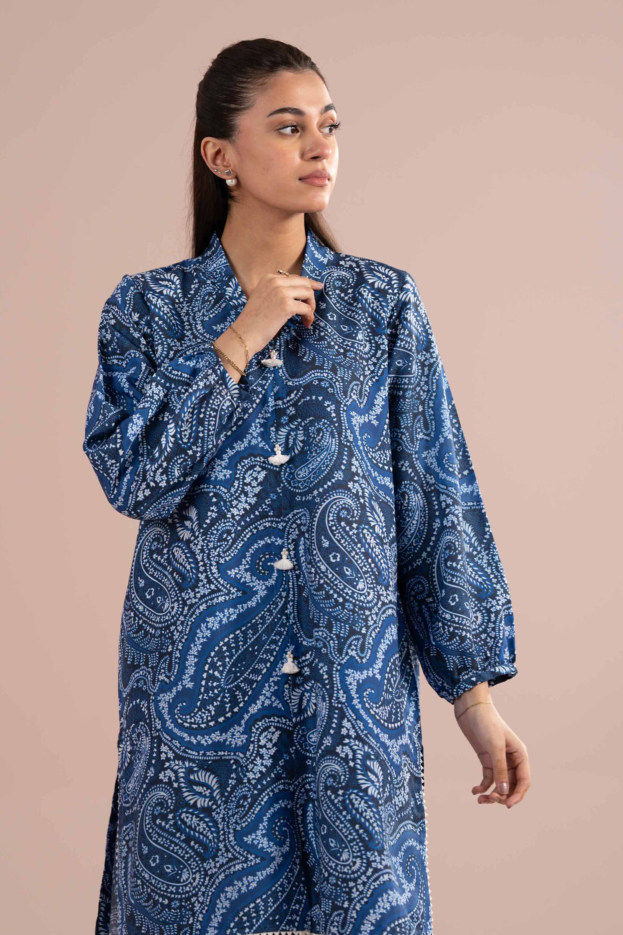 NishatUK - Blue Printed Lawn 2-piece ready to wear Dress