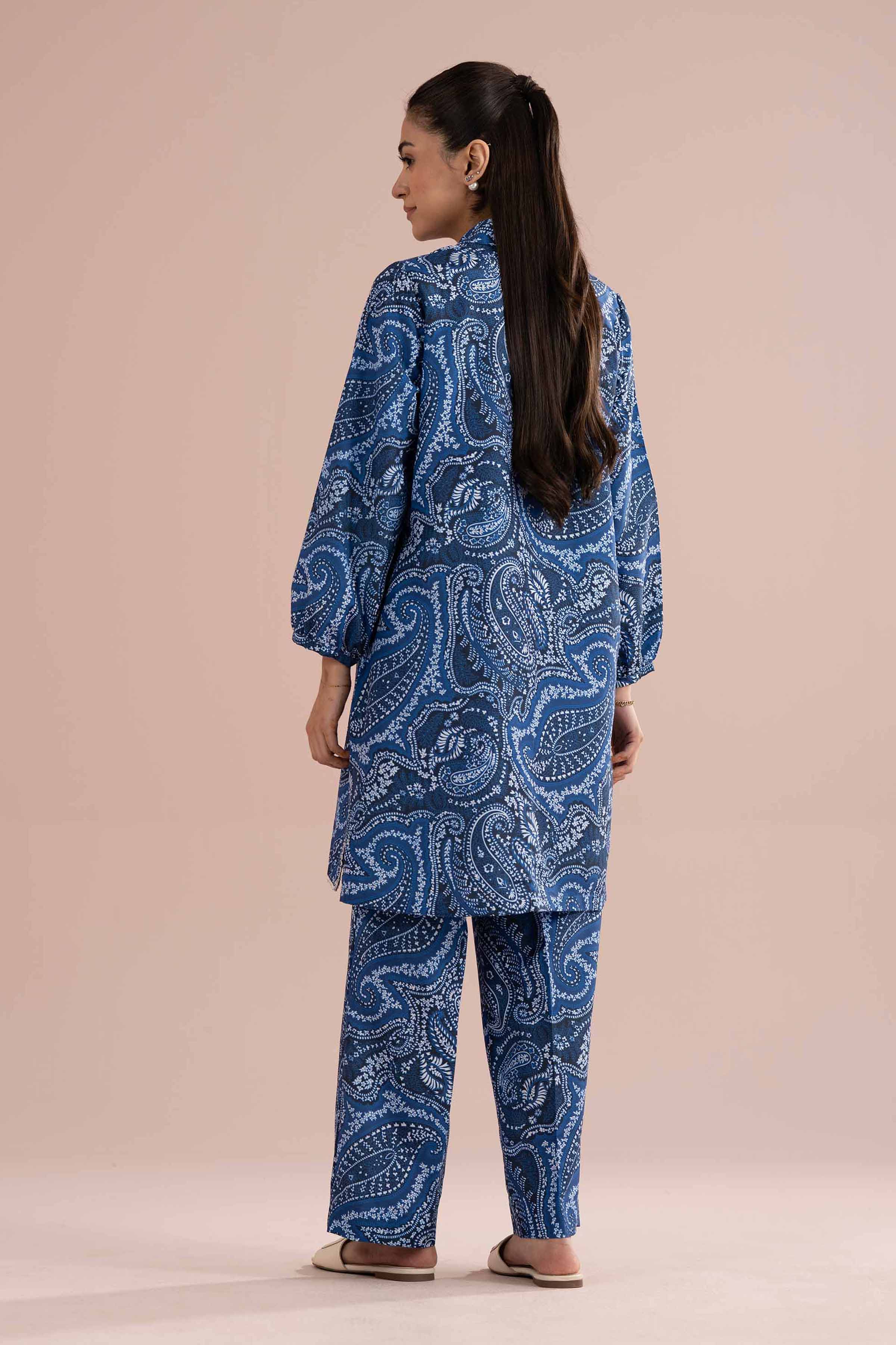 NishatUK - Blue Printed Lawn 2-piece ready to wear Dress