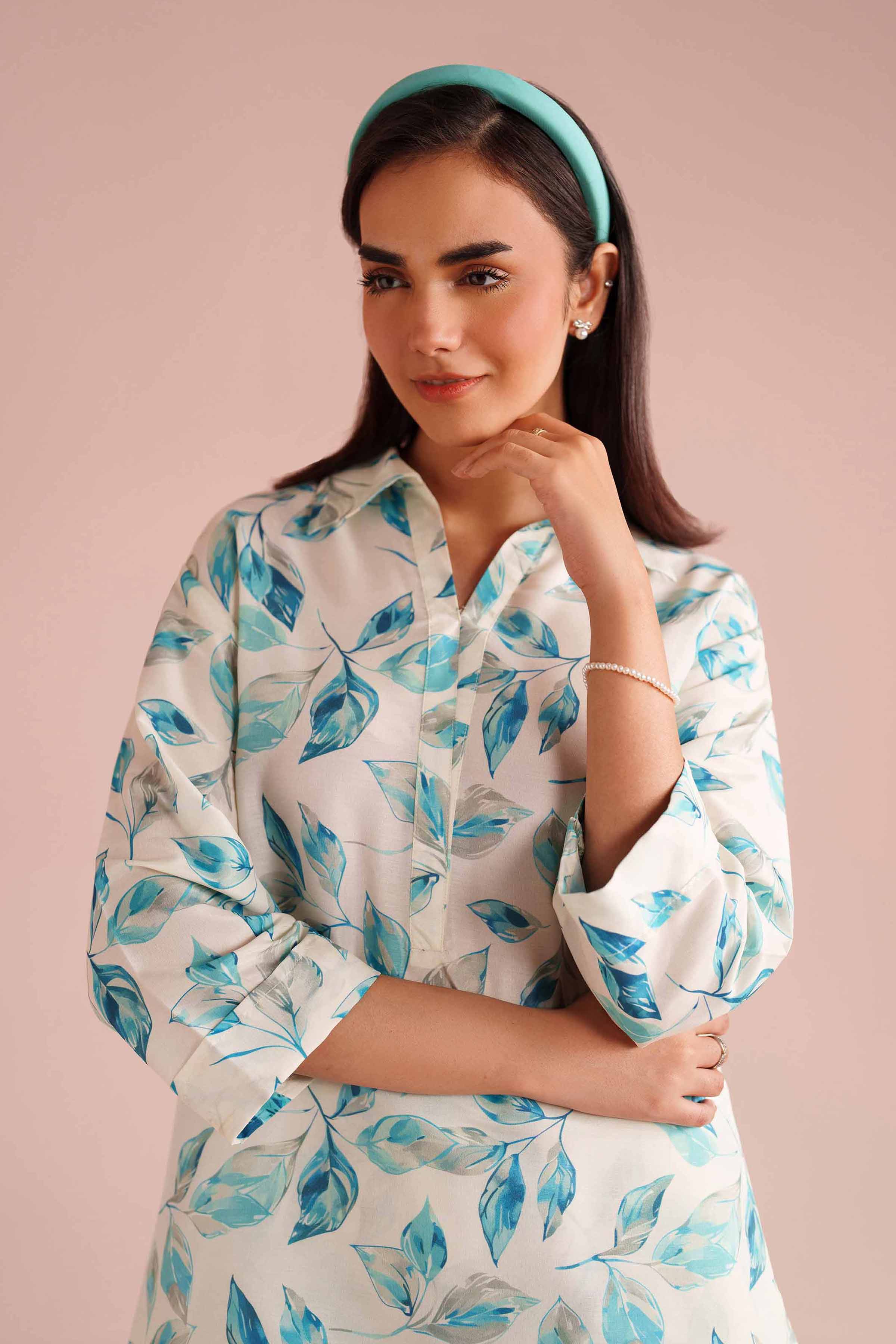 NishatUK - Off White Printed Lawn 2-piece ready to wear Dress