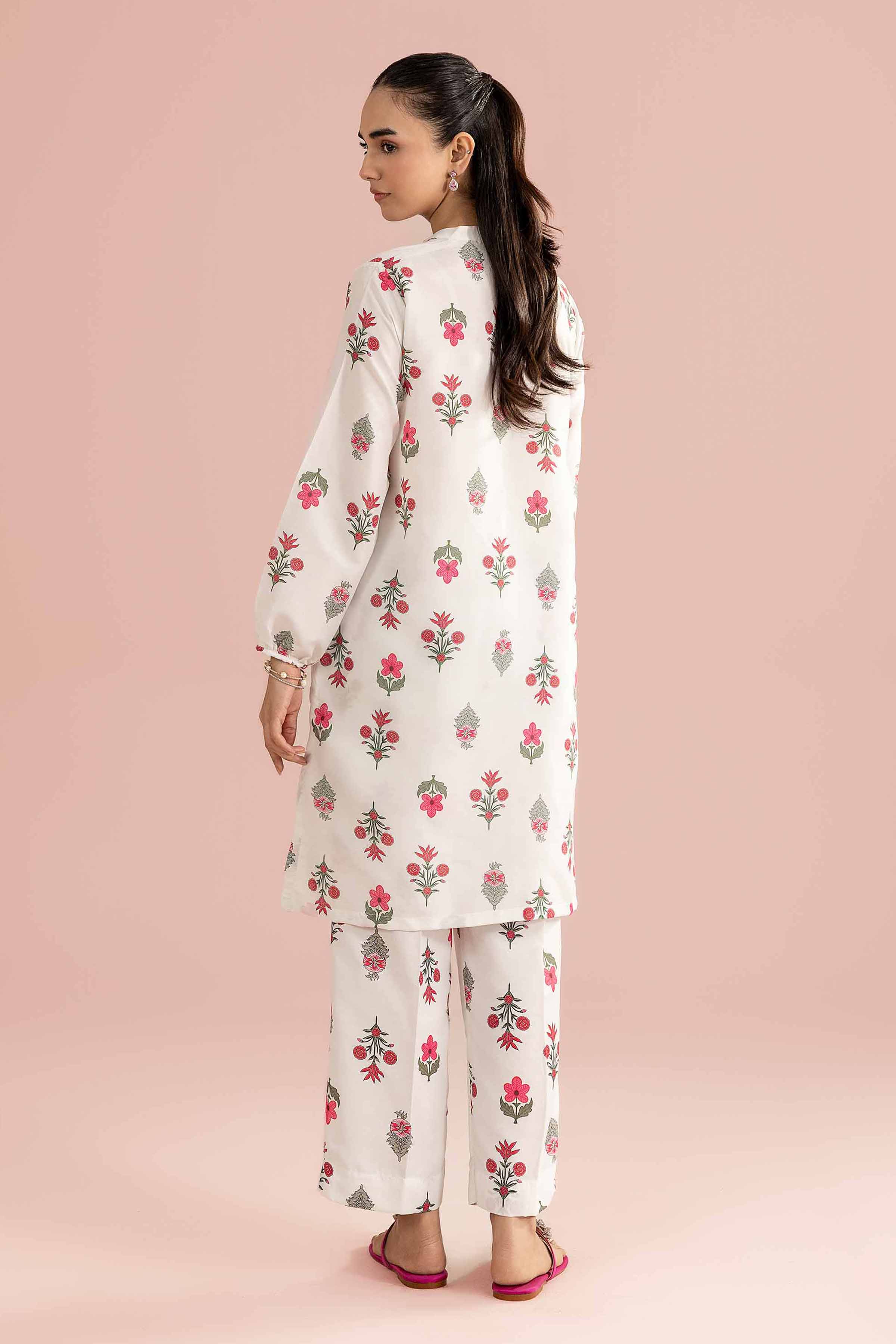 NishatUK - White Printed Lawn 2-piece ready to wear Dress