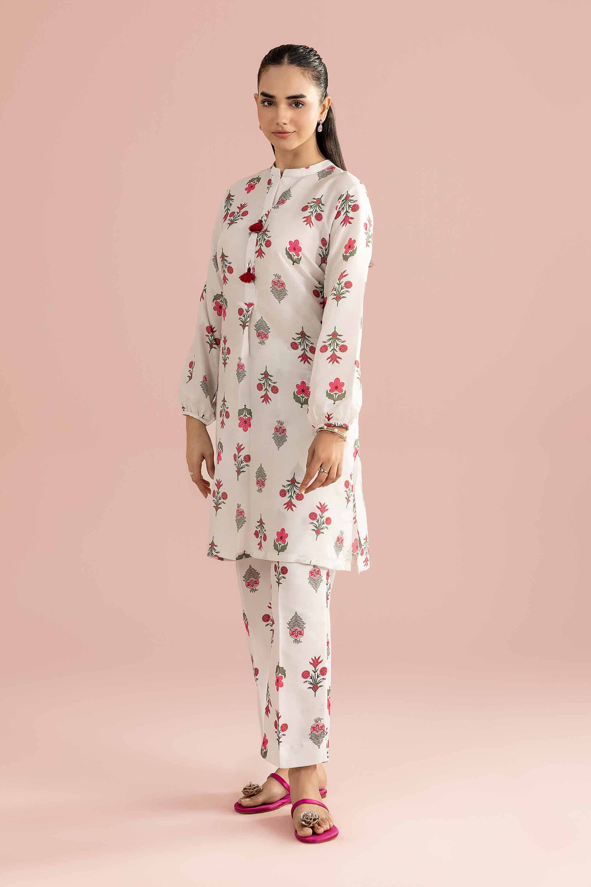 NishatUK - White Printed Lawn 2-piece ready to wear Dress
