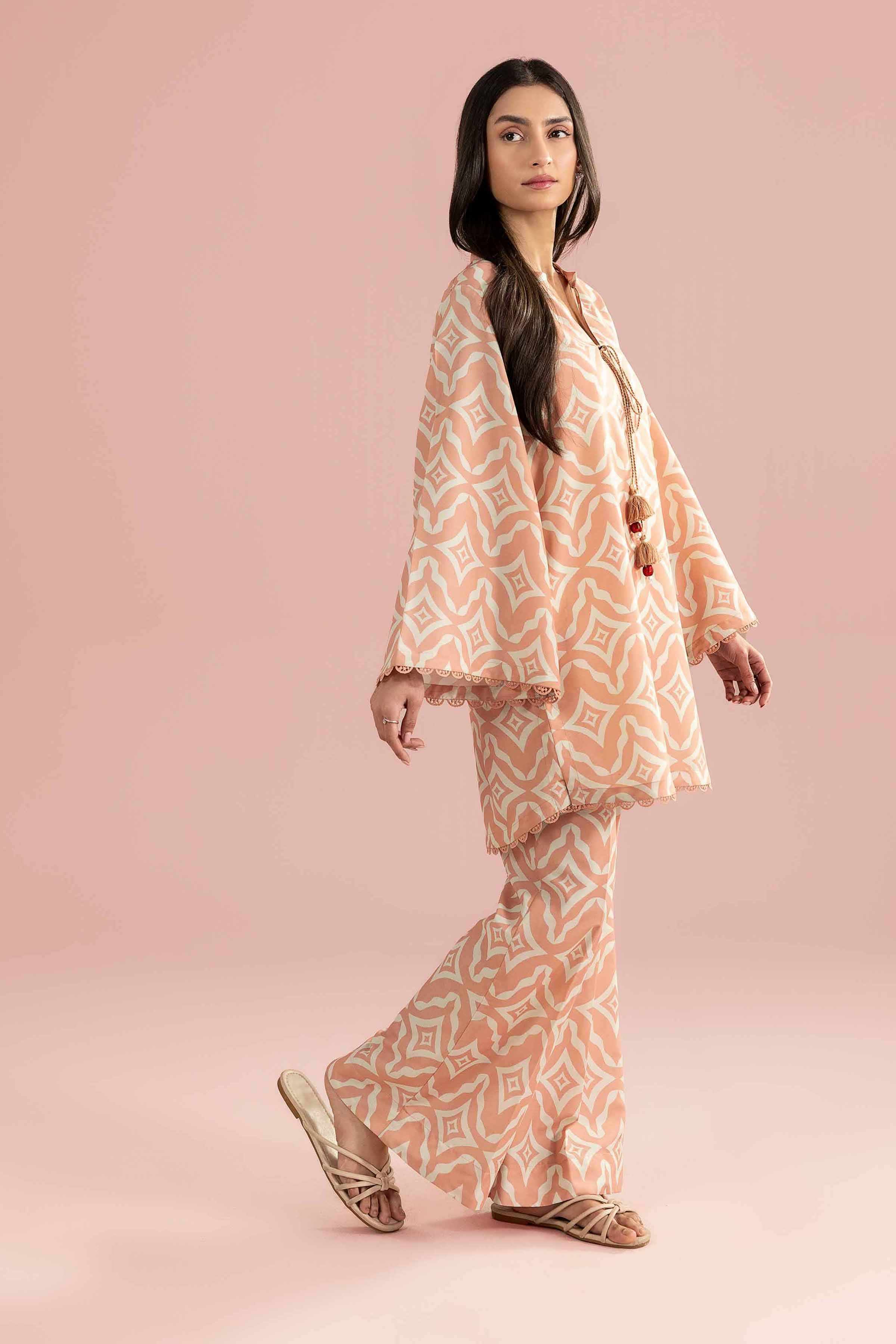 NishatUK - Orange Printed Lawn 2-piece ready to wear Dress