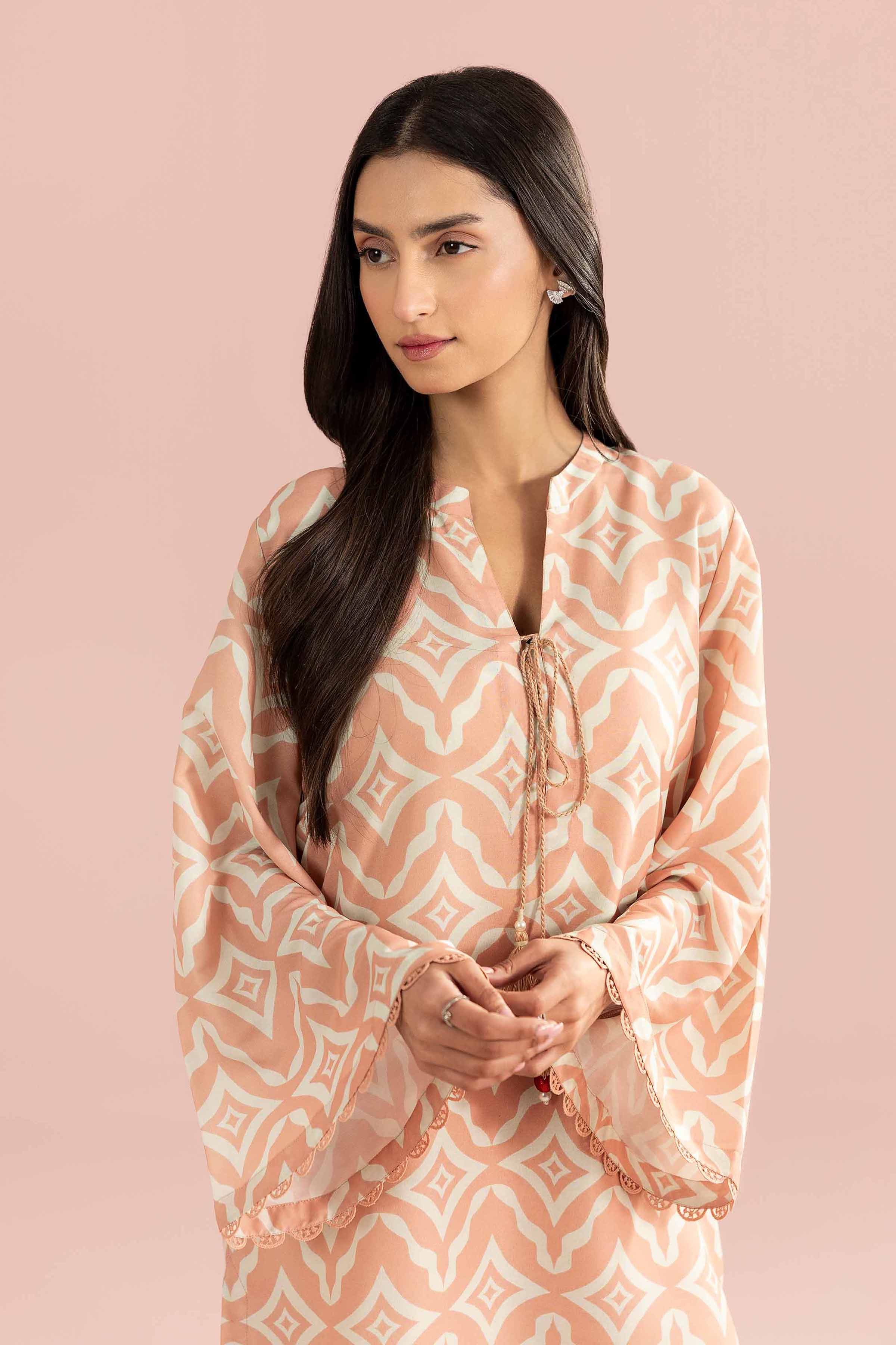 NishatUK - Orange Printed Lawn 2-piece ready to wear Dress