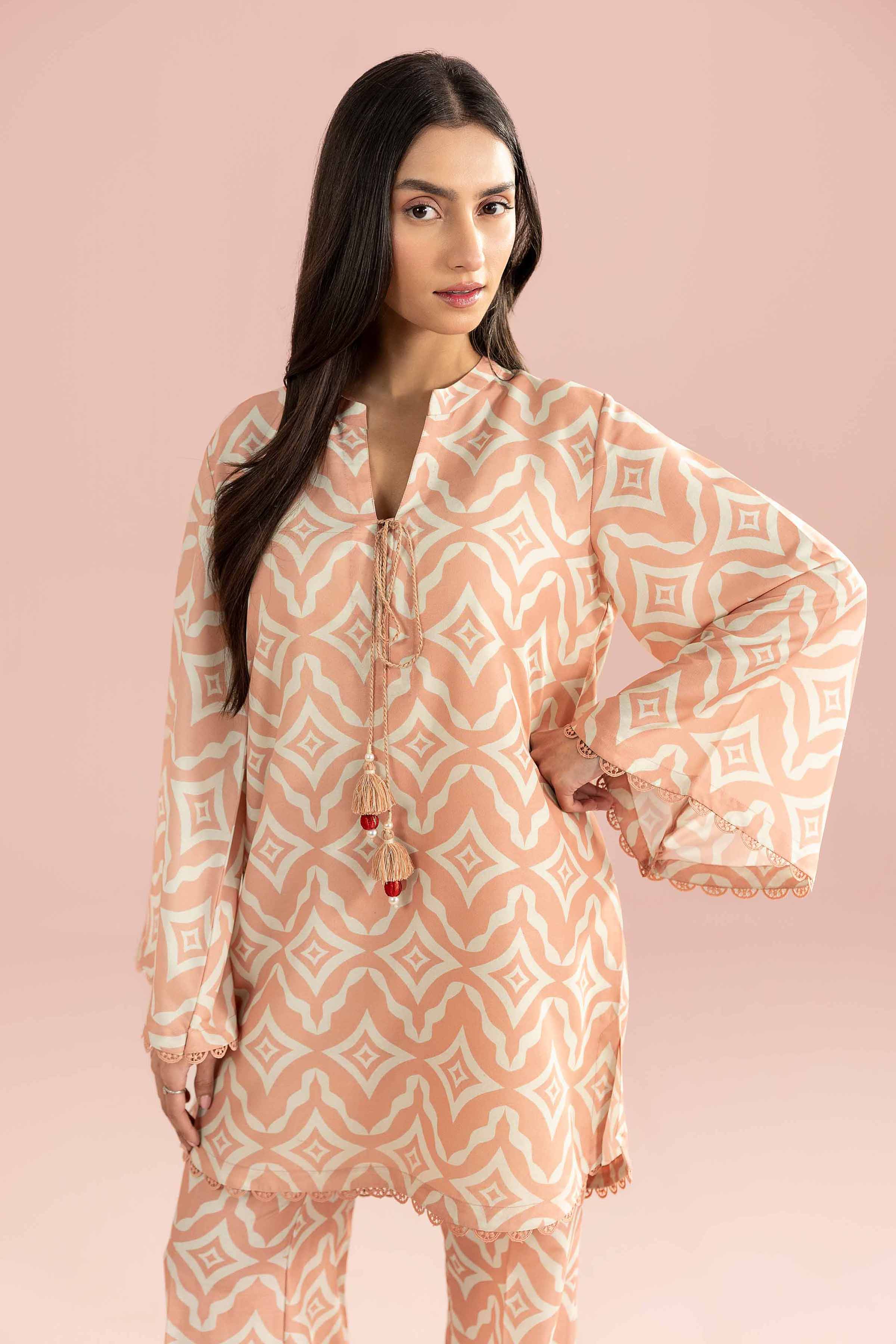 NishatUK - Orange Printed Lawn 2-piece ready to wear Dress