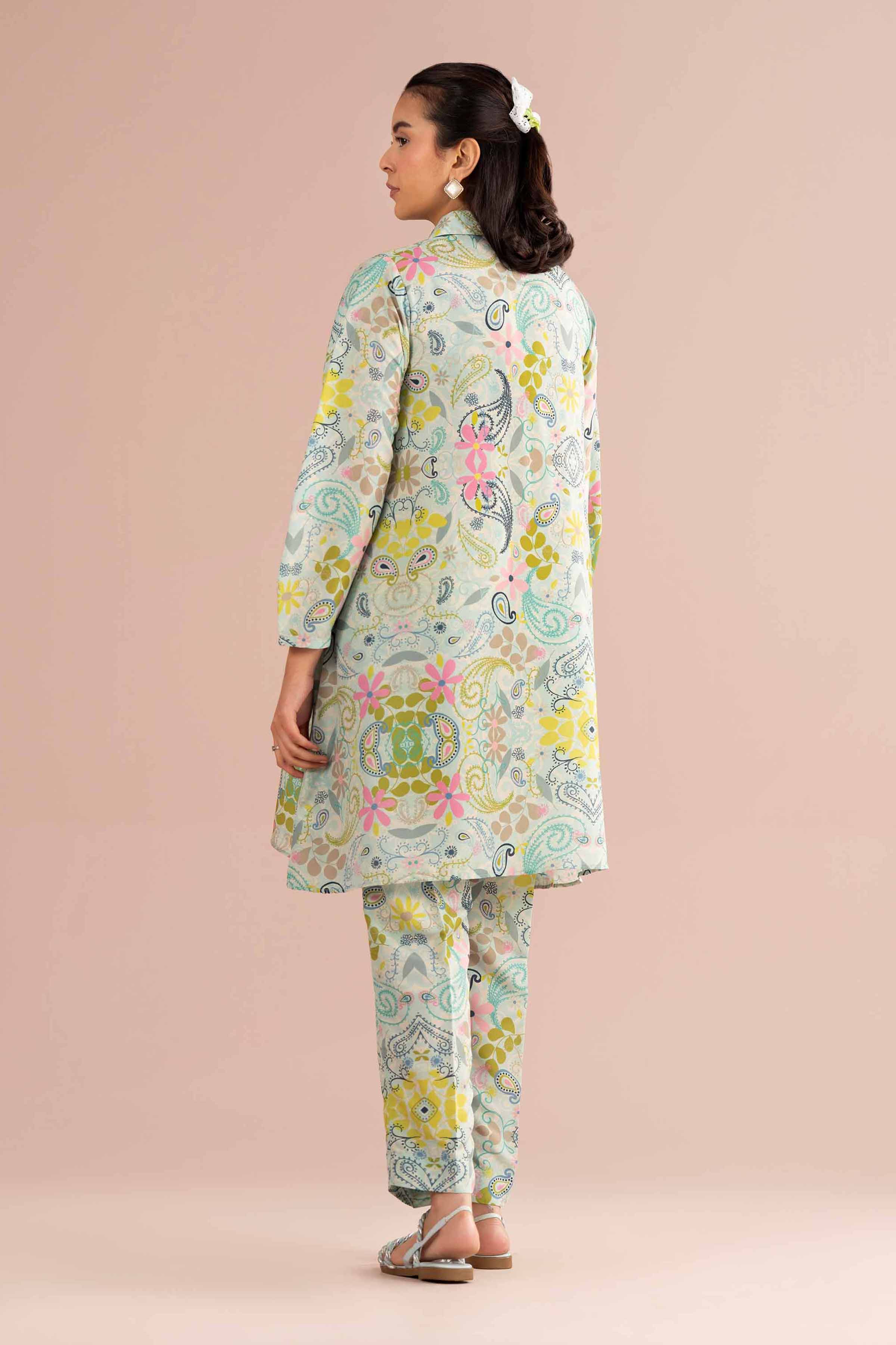 NishatUK - Blue Printed Lawn 2-piece ready to wear Dress