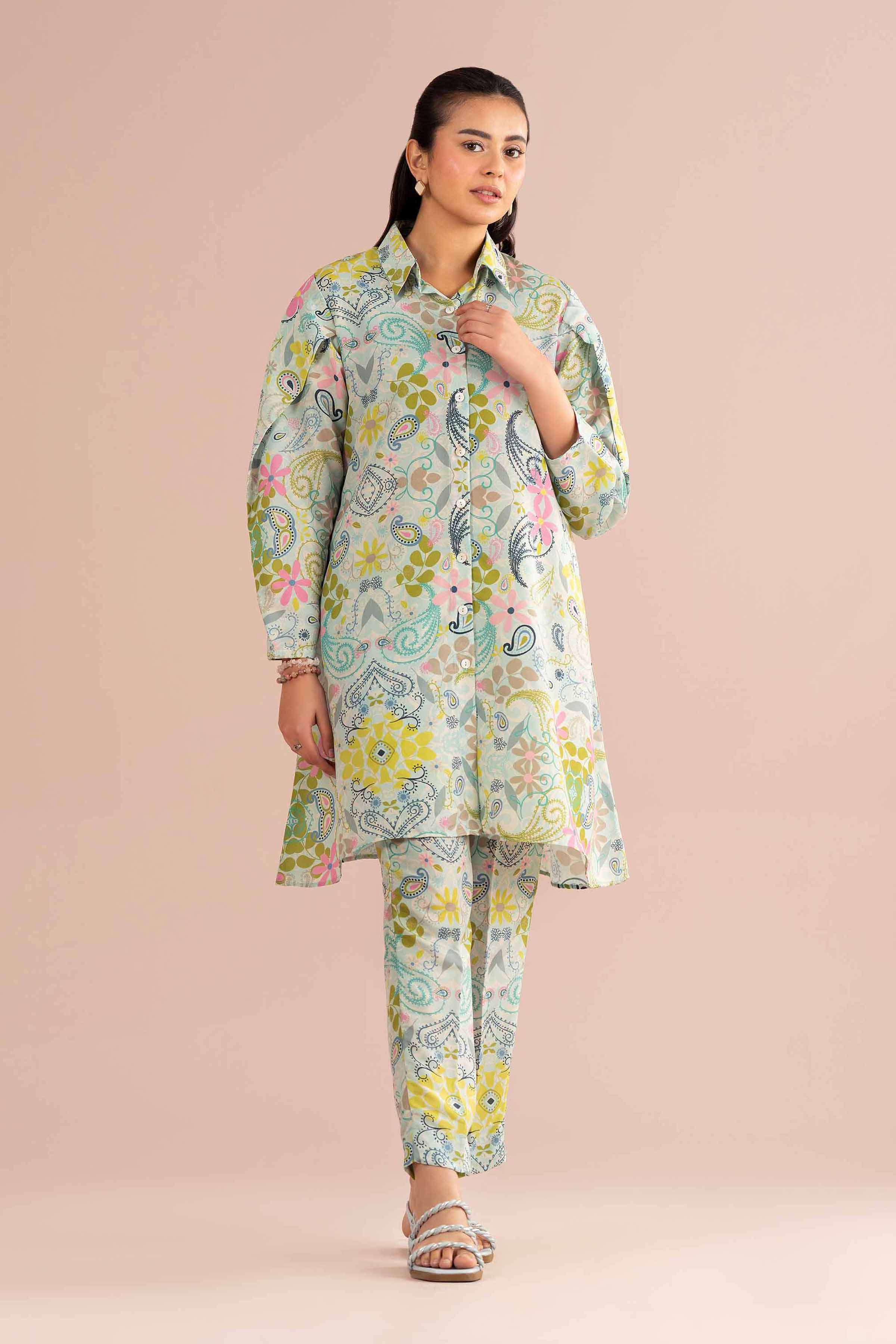 NishatUK - Blue Printed Lawn 2-piece ready to wear Dress