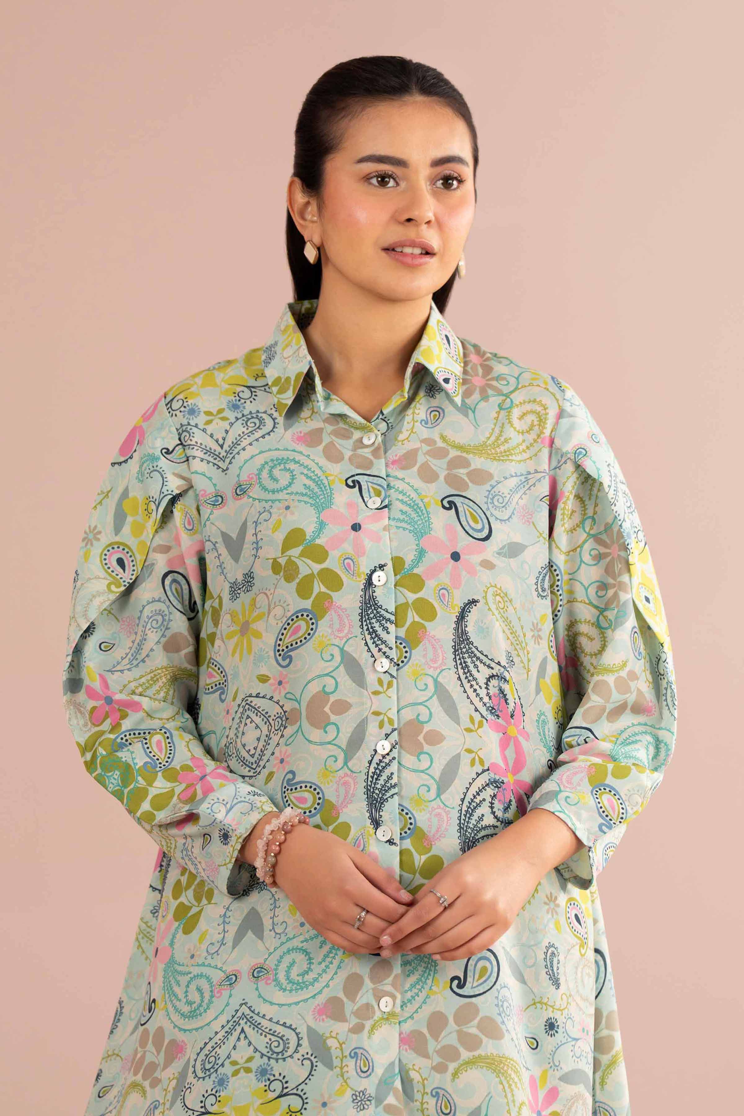 NishatUK - Blue Printed Lawn 2-piece ready to wear Dress