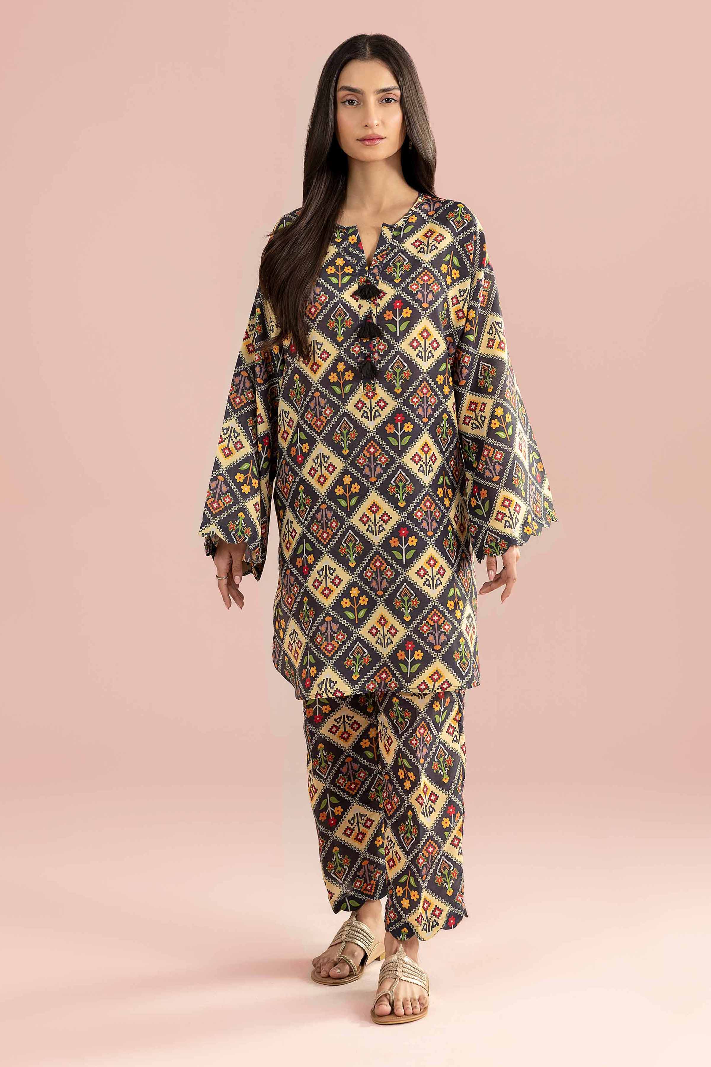 NishatUK - Blue Printed Lawn 2-piece ready to wear Dress
