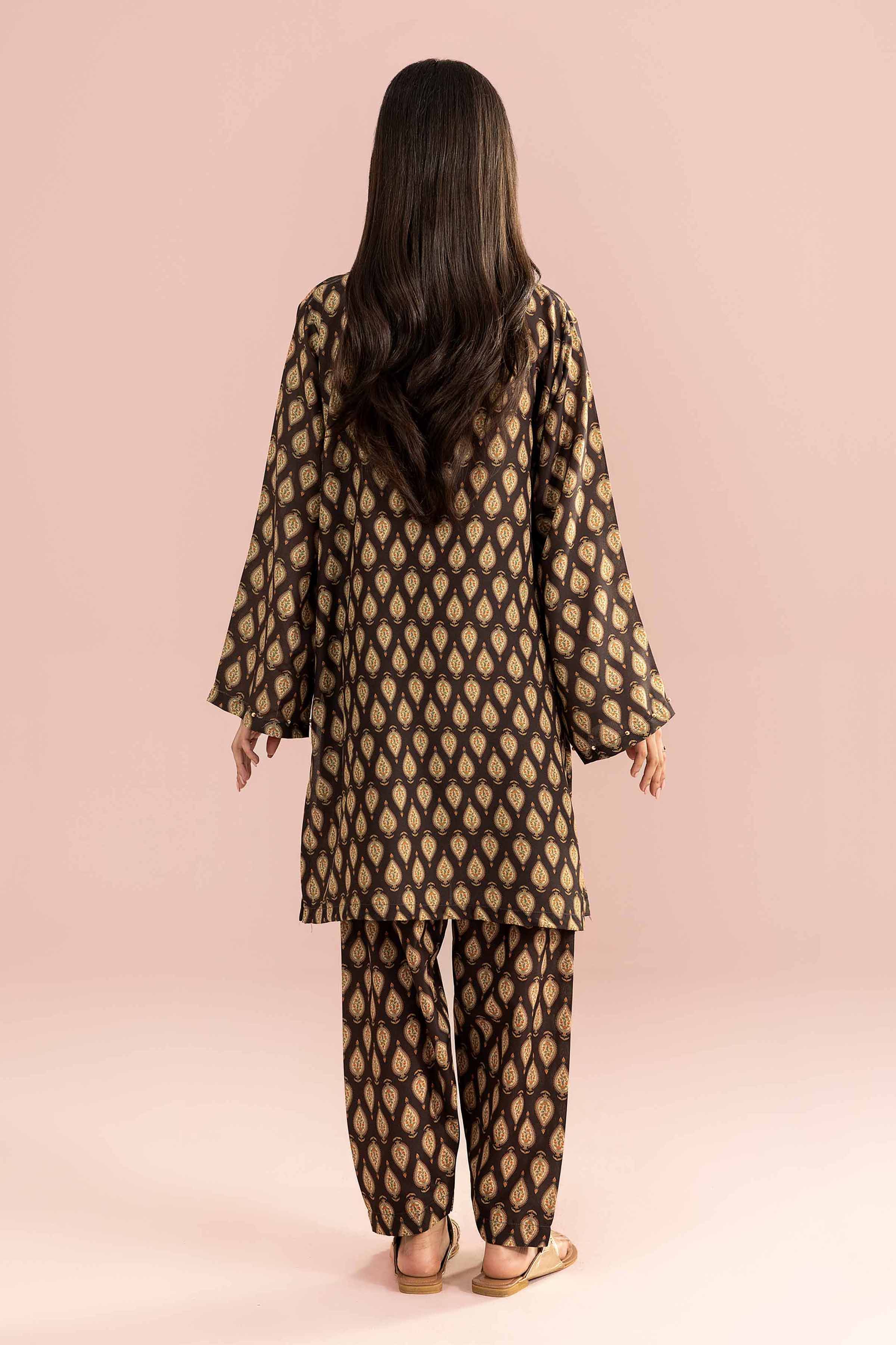 NishatUK - Brown Printed Lawn 2-piece ready to wear Dress