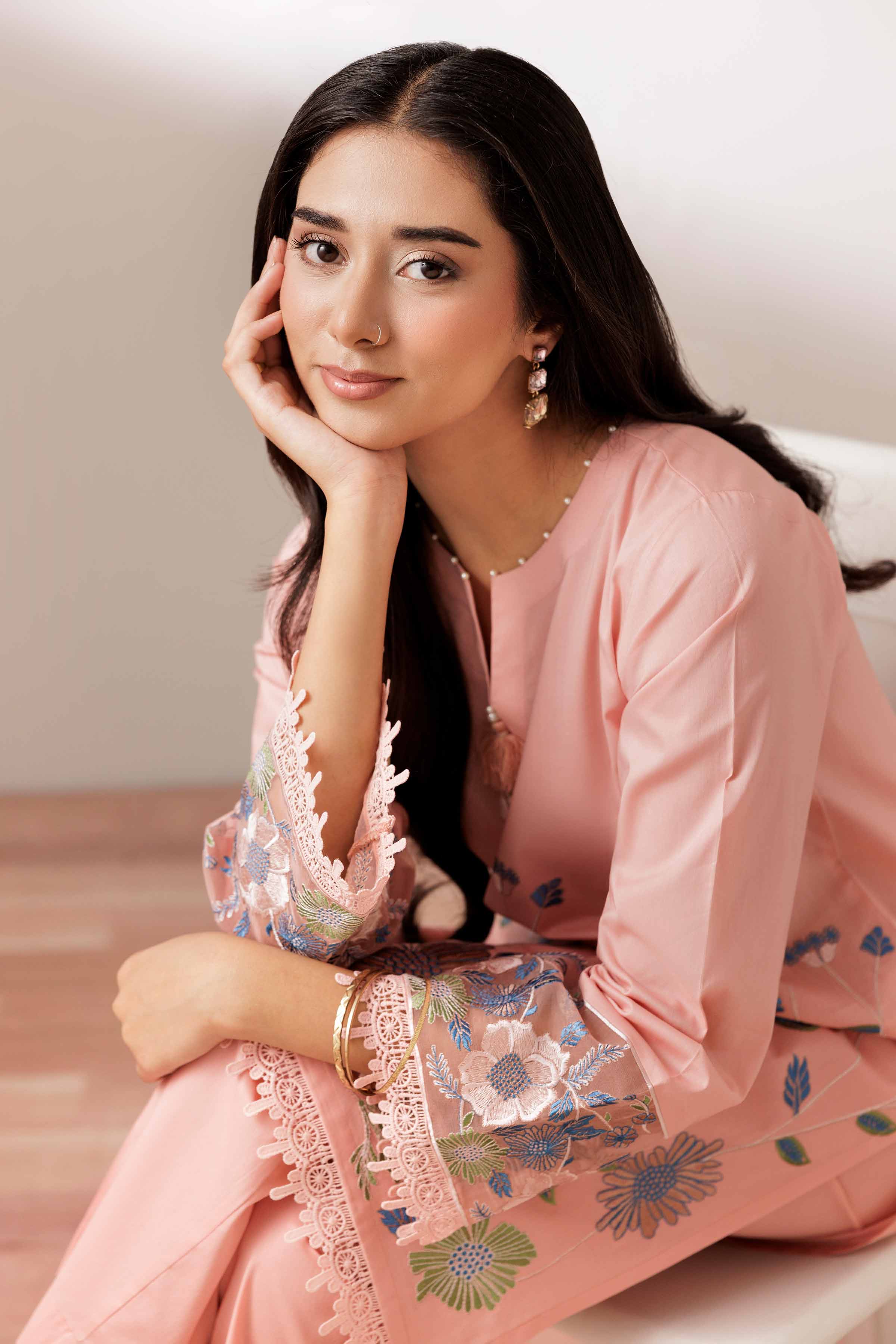 Nishat UK - Pink Embroidered Cambric 2 Pieces ready to wear Dress