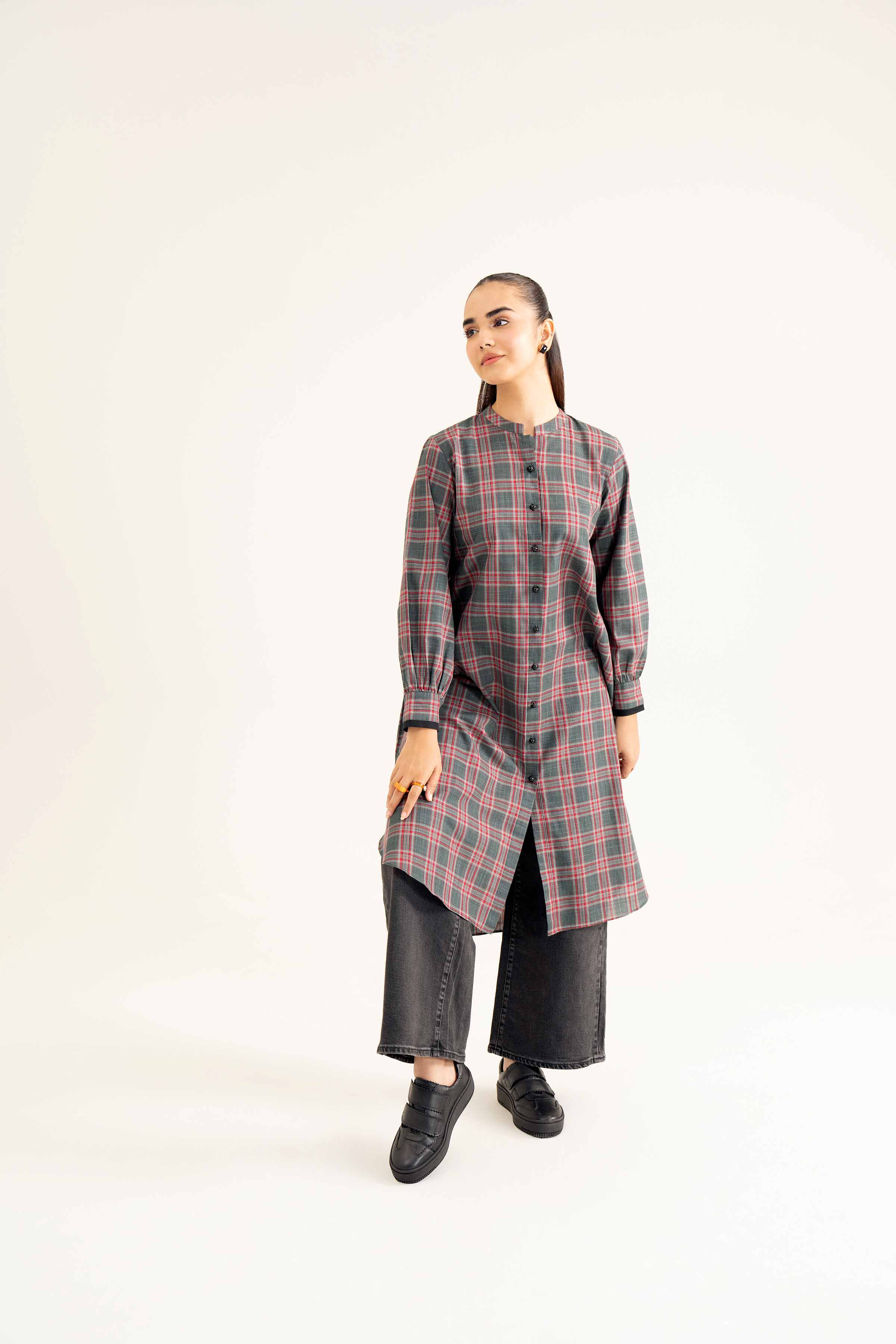 NishatUK - Brown Solids Yarn Dyed 1-piece ready to wear Shirt