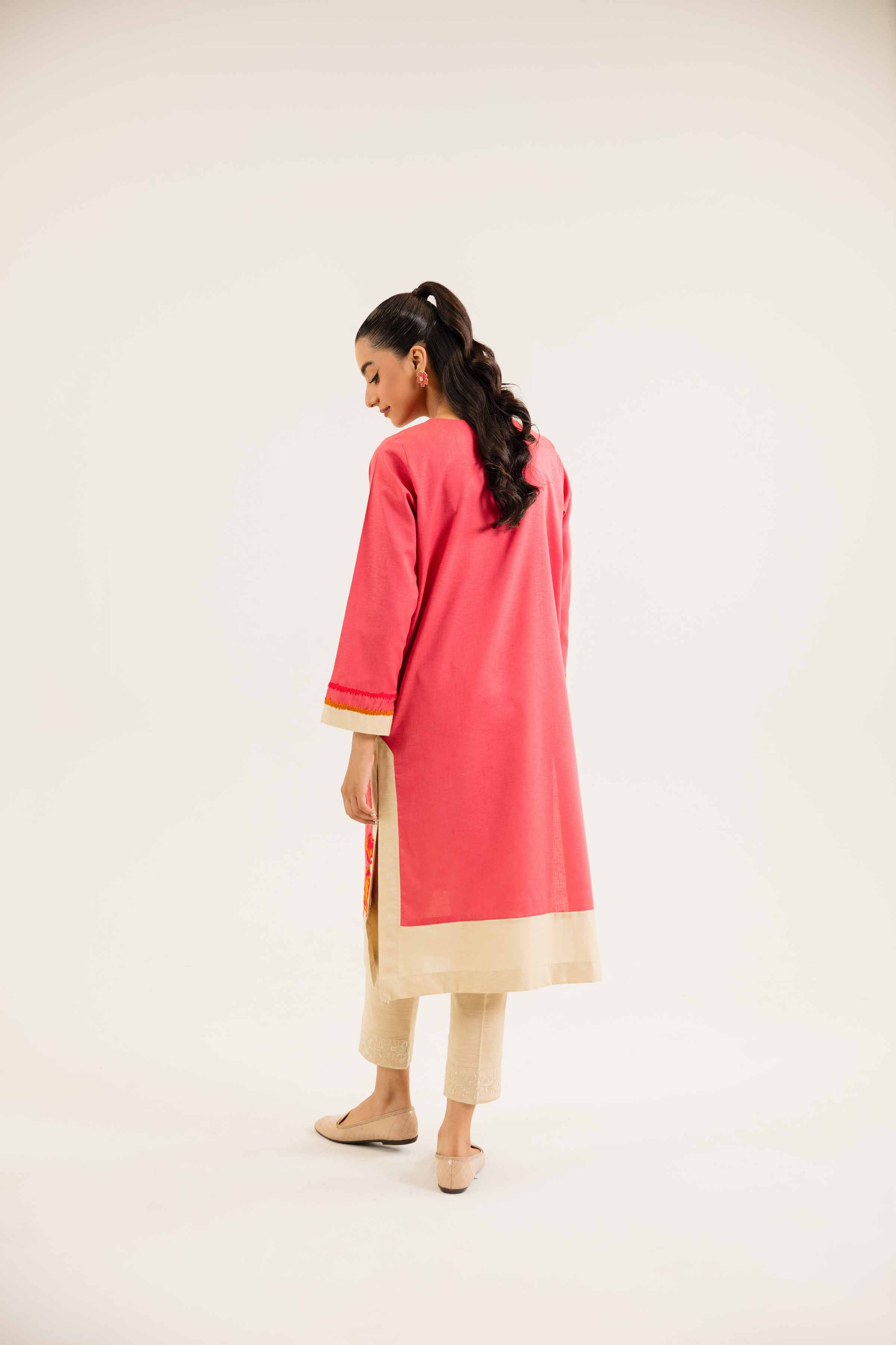 NishatUK - Brown Embroidered Karandi 1-piece ready to wear Shirt