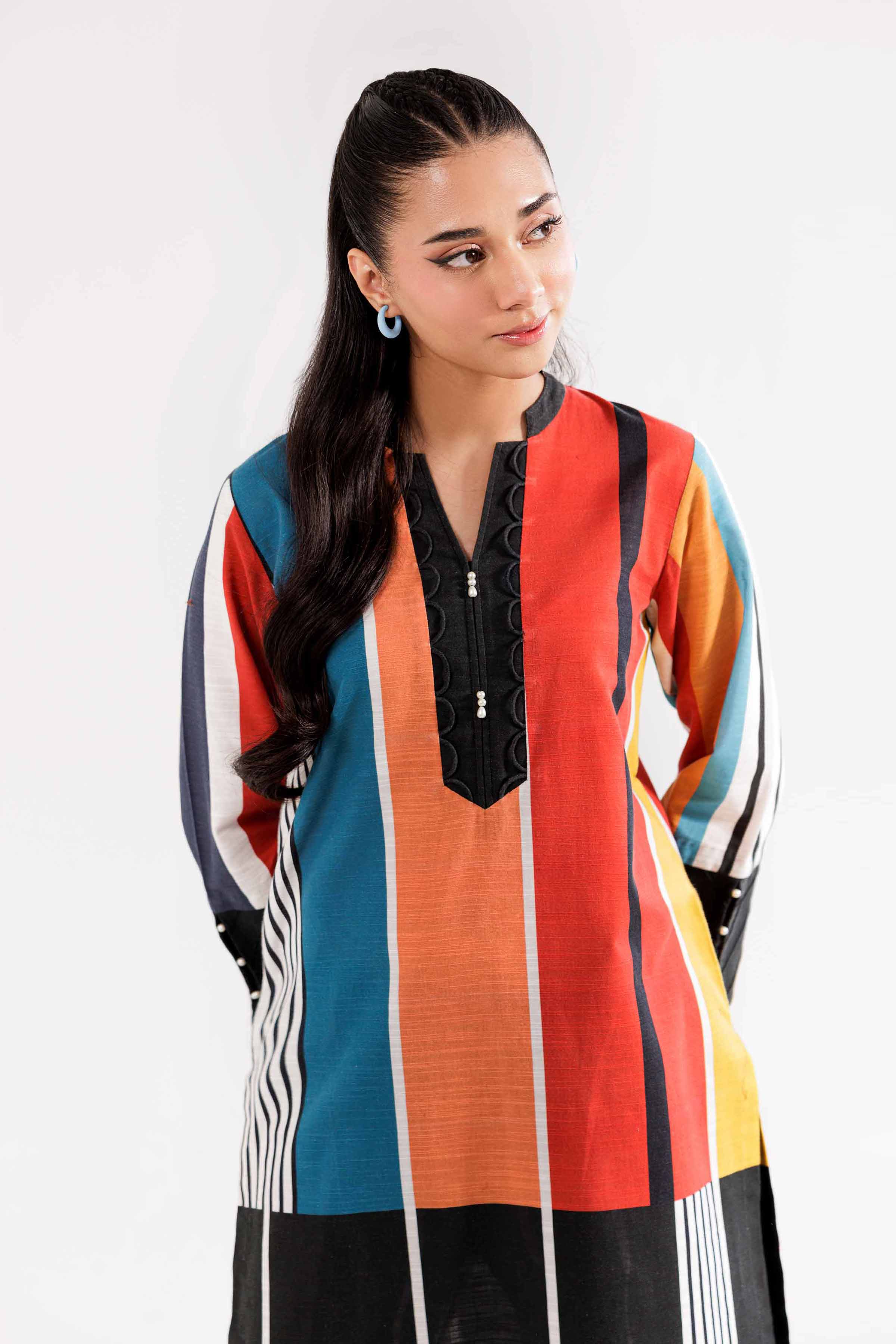 NishatUK - Brown Printed Khaddar 2-piece ready to wear Dress