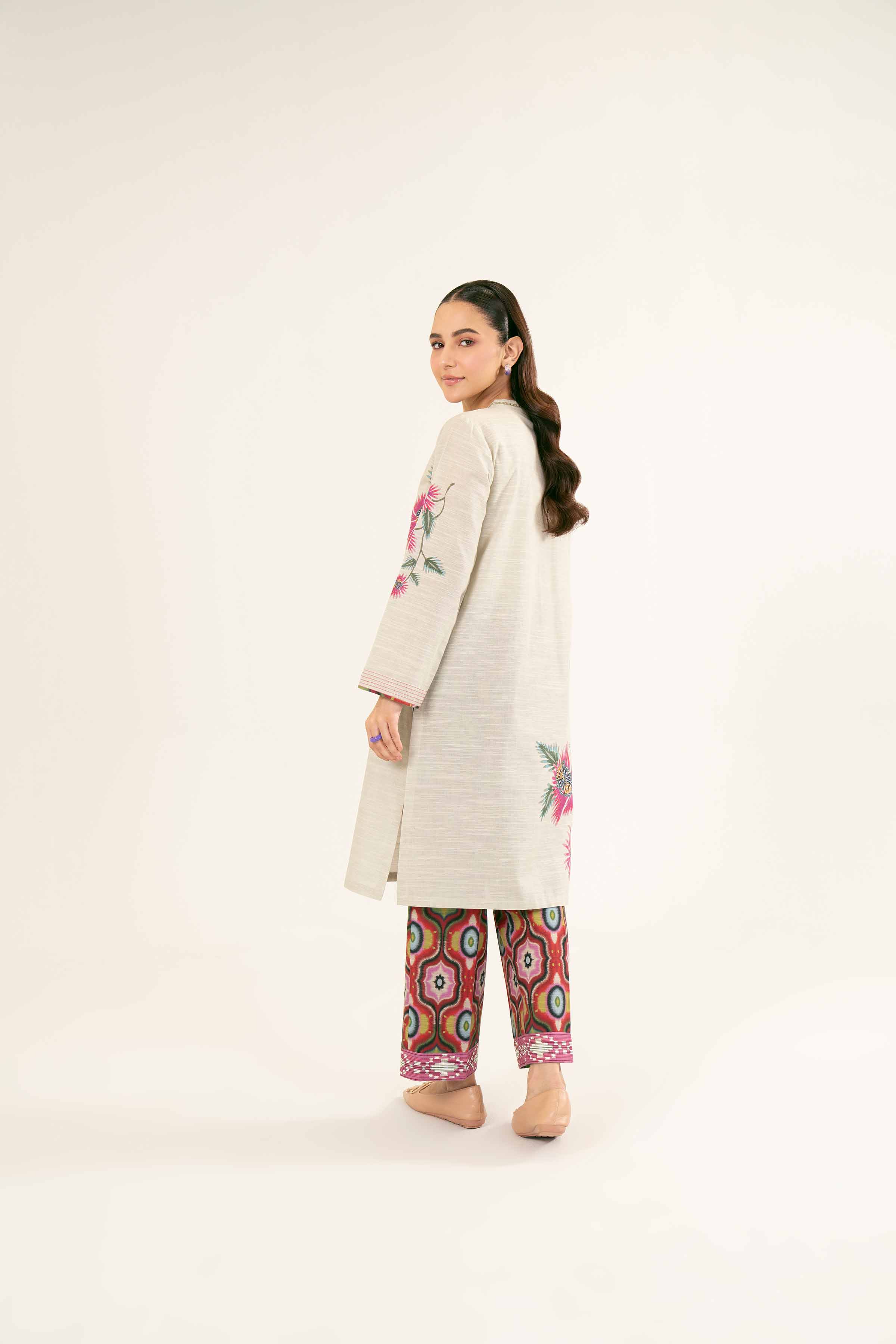 NishatUK - Brown Printed Khaddar 2-piece ready to wear Dress