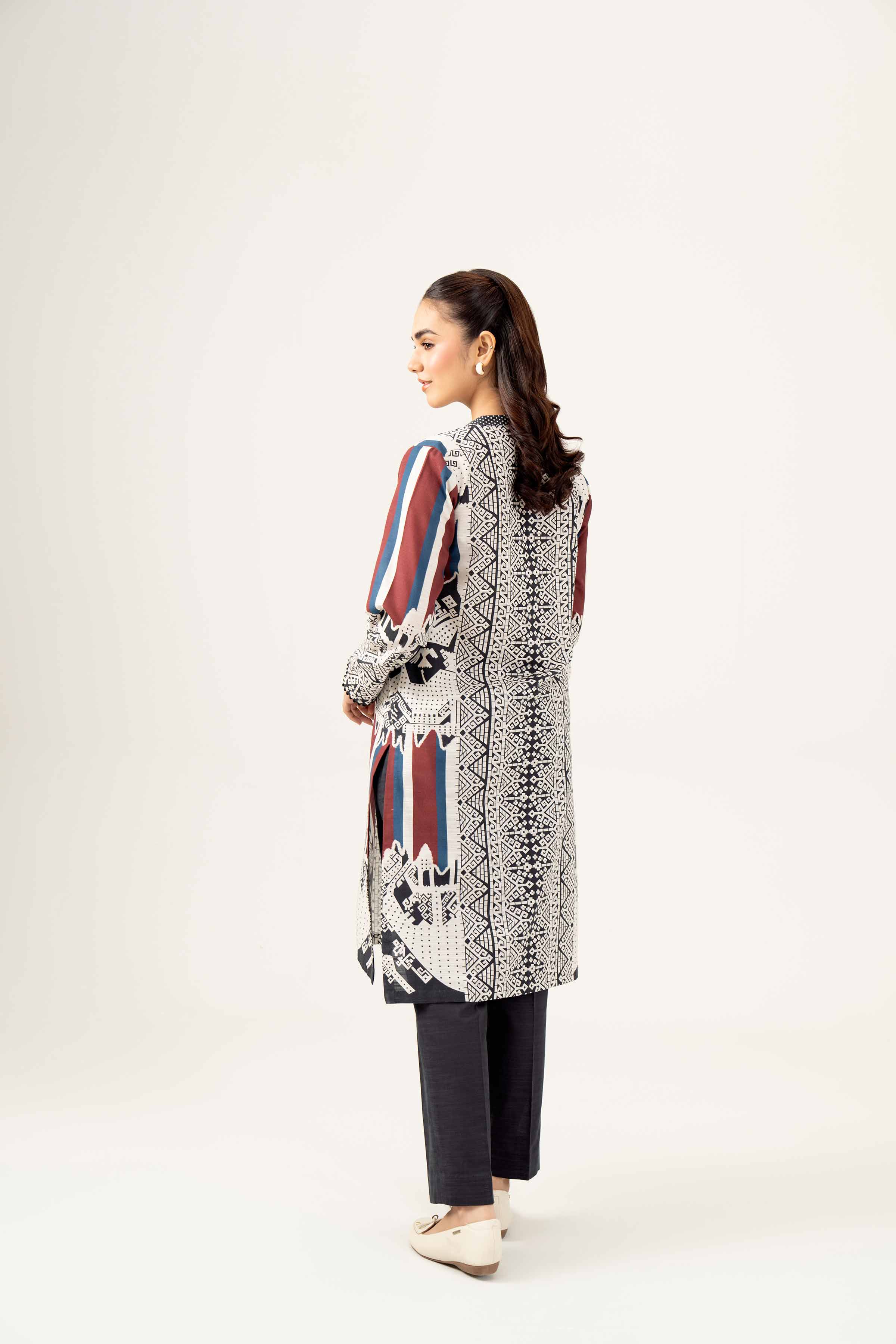 NishatUK - Black Printed Khaddar 2-piece ready to wear Dress