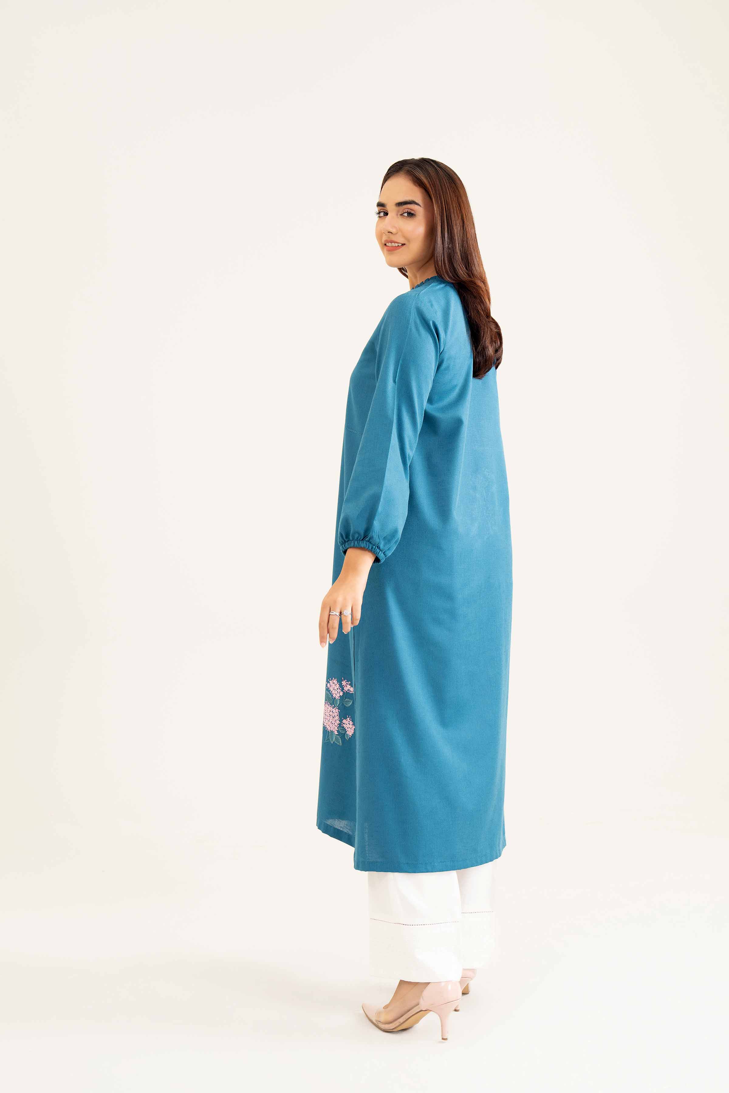 NishatUK - Teal Embroidered Karandi 1-piece ready to wear Shirt