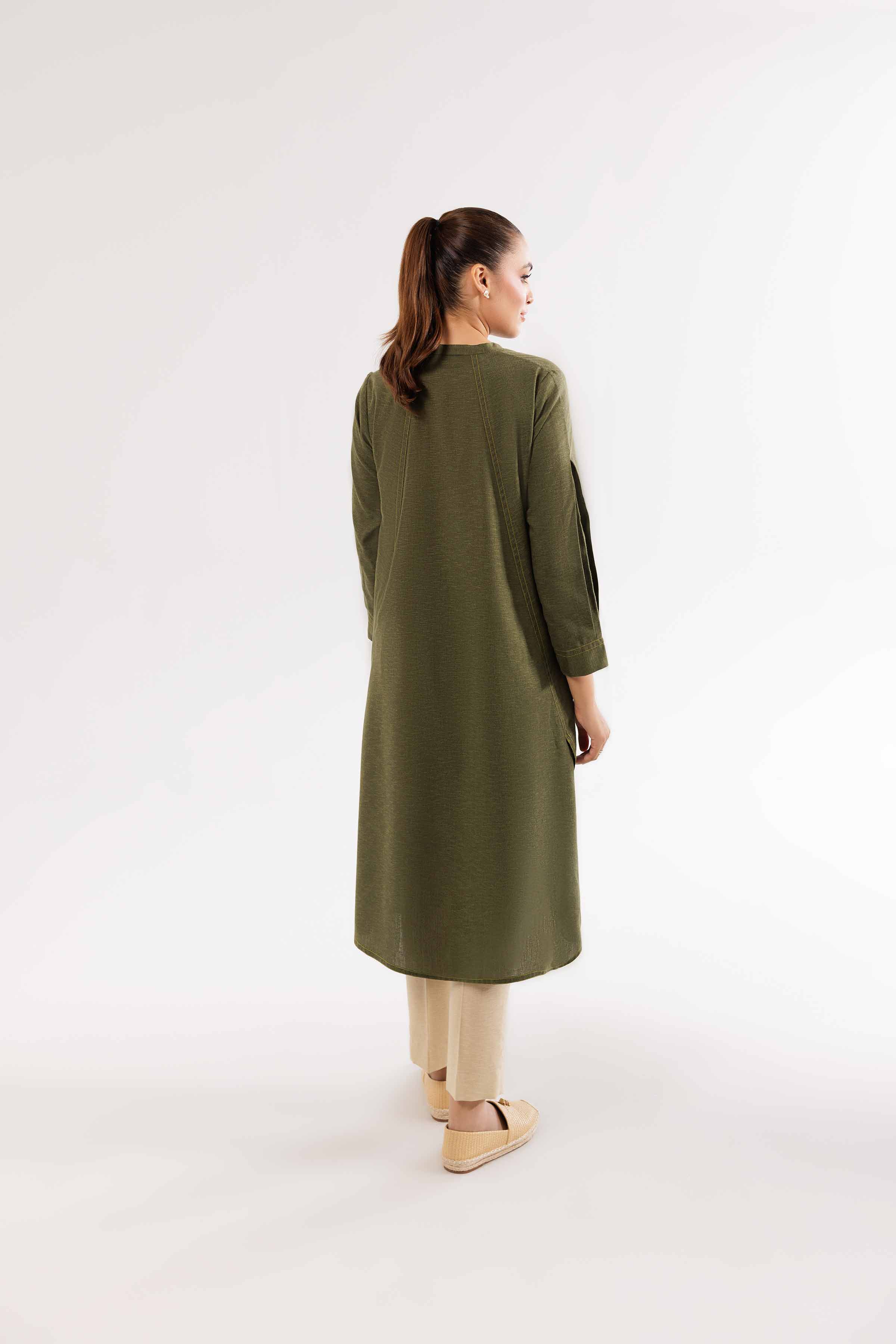 NishatUK - Green Solids Karandi 1-piece ready to wear Shirt