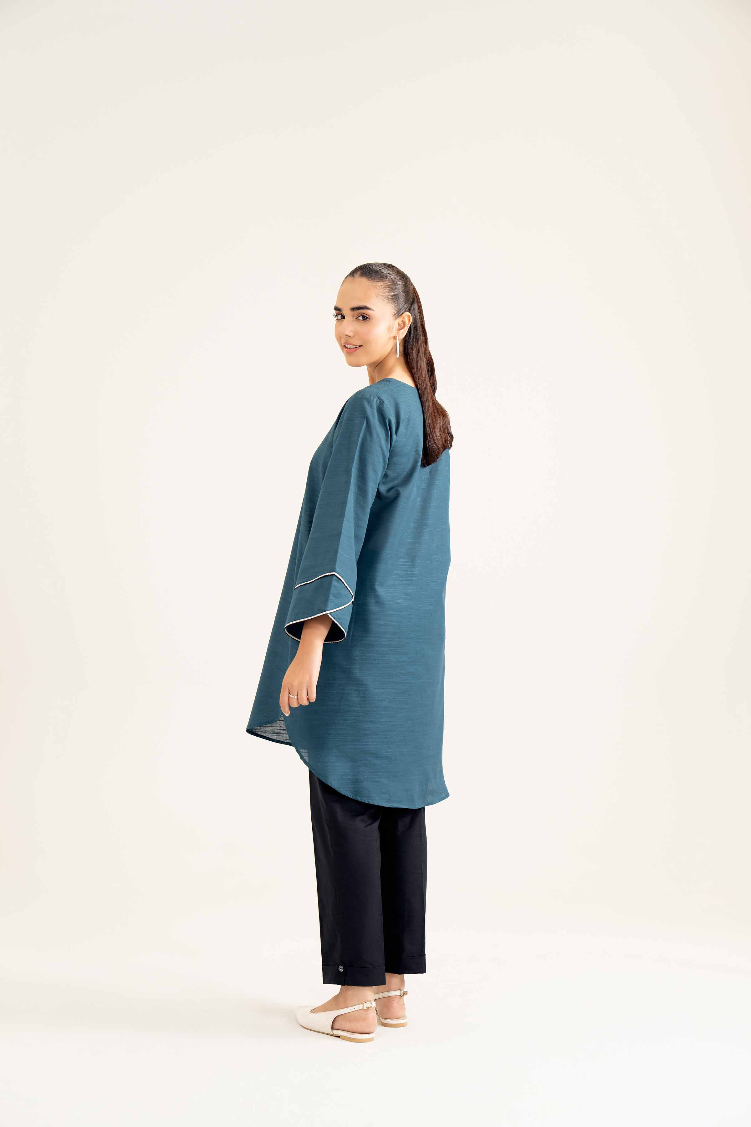 NishatUK - Blue Solids Khaddar 1-piece ready to wear Shirt