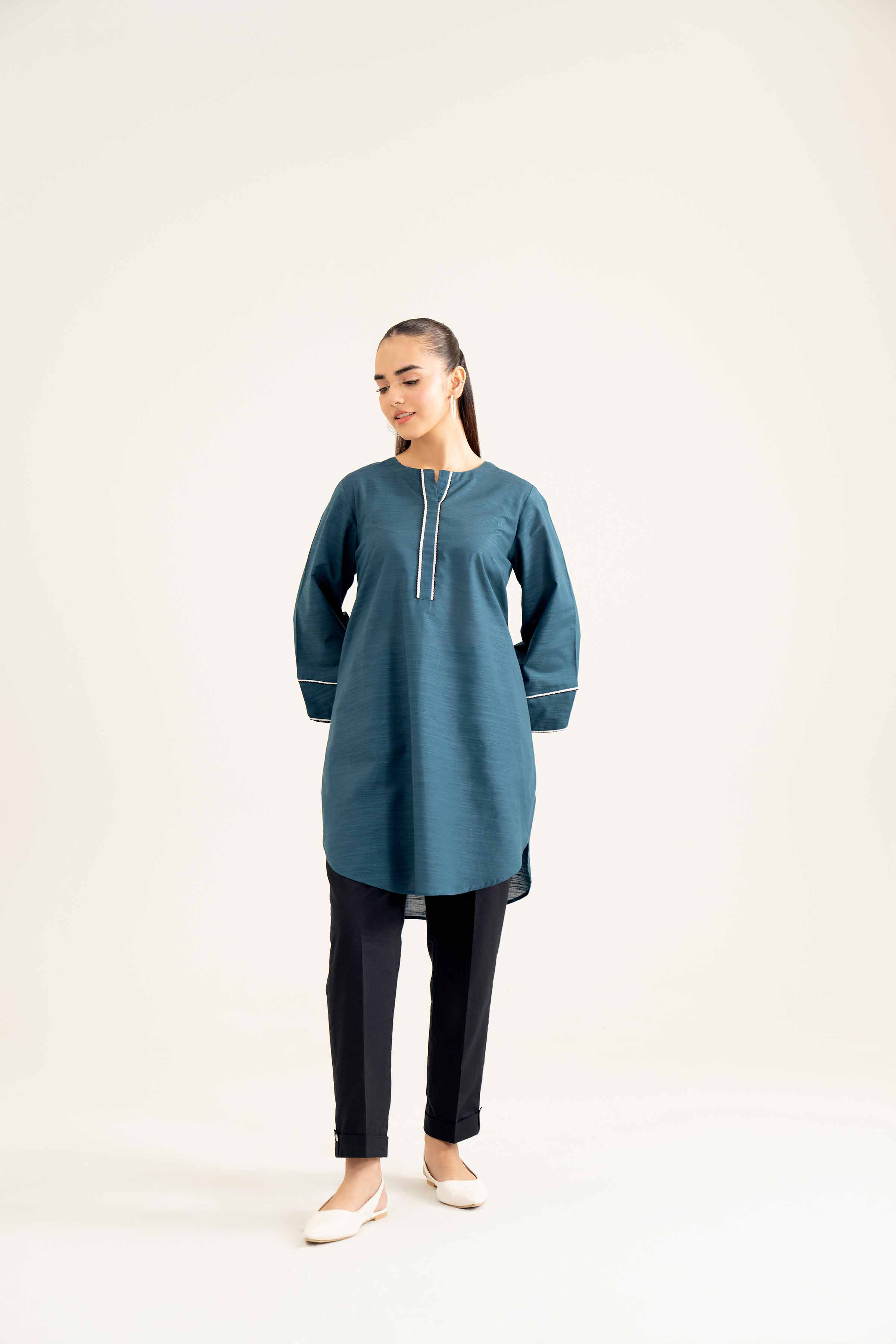NishatUK - Blue Solids Khaddar 1-piece ready to wear Shirt