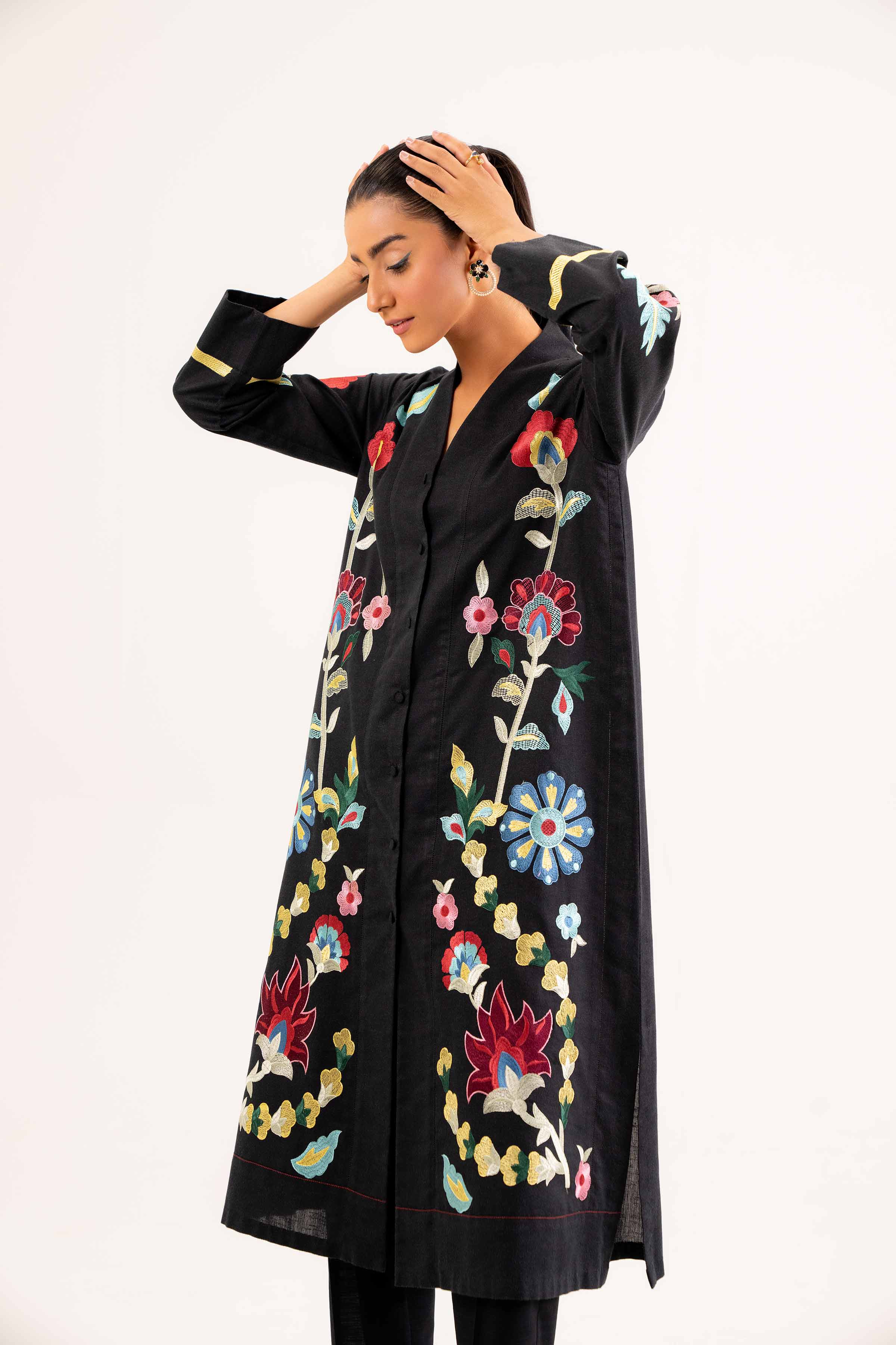 NishatUK - Brown Embroidered Karandi 1-piece ready to wear Shirt