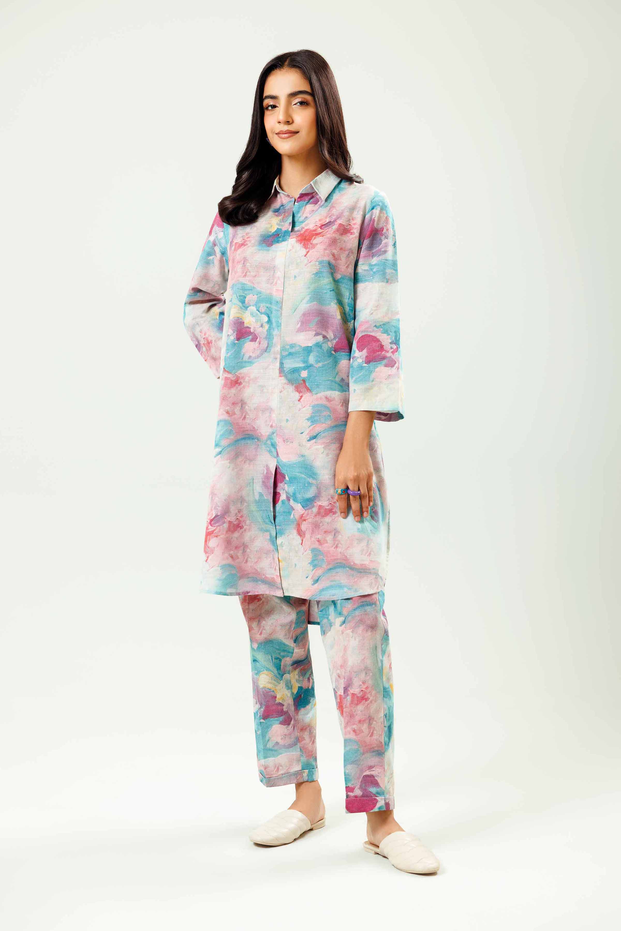 NishatUK - Off White Printed Khaddar 2-piece ready to wear Dress