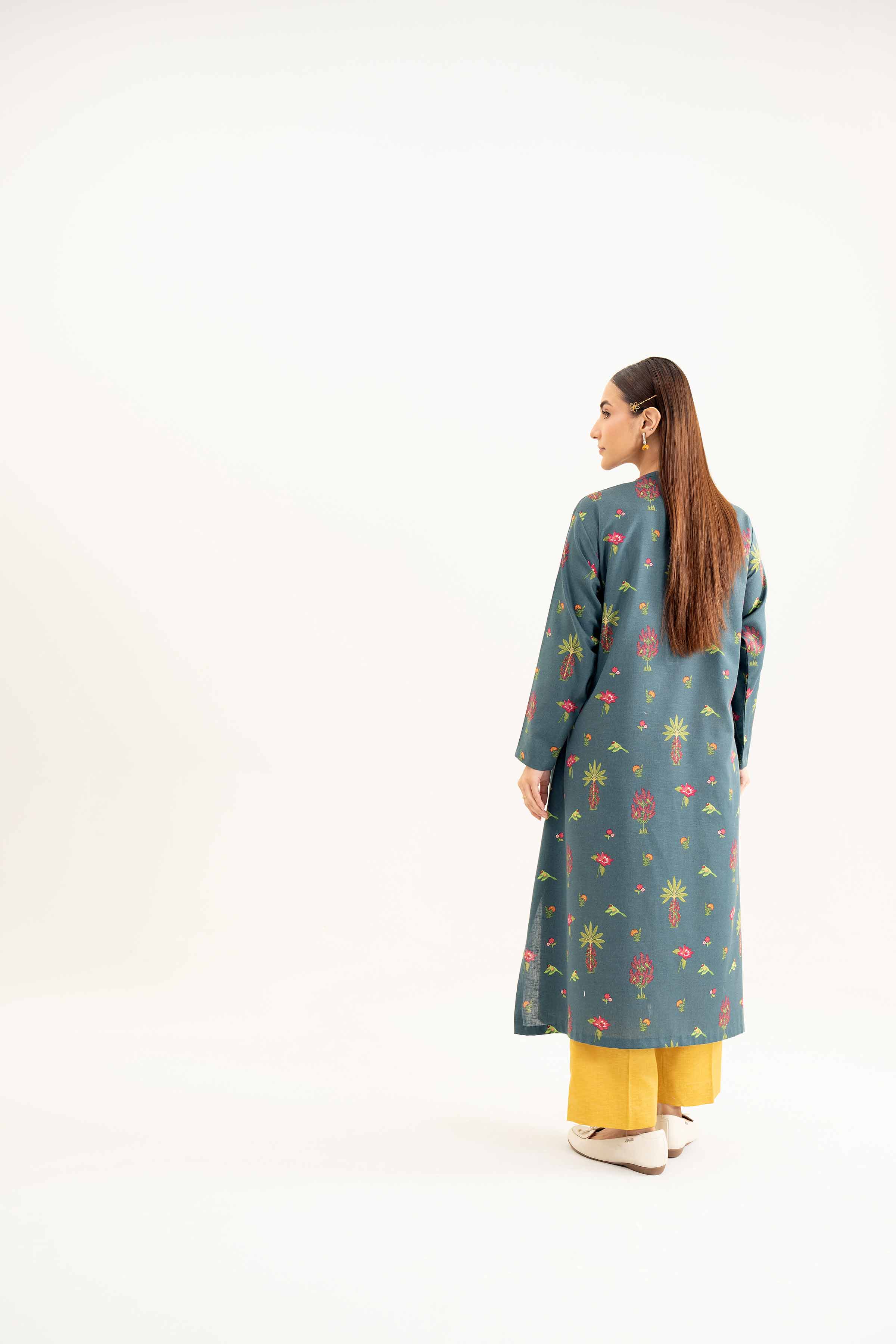 NishatUK - Teal Printed Karandi 2-piece ready to wear Dress