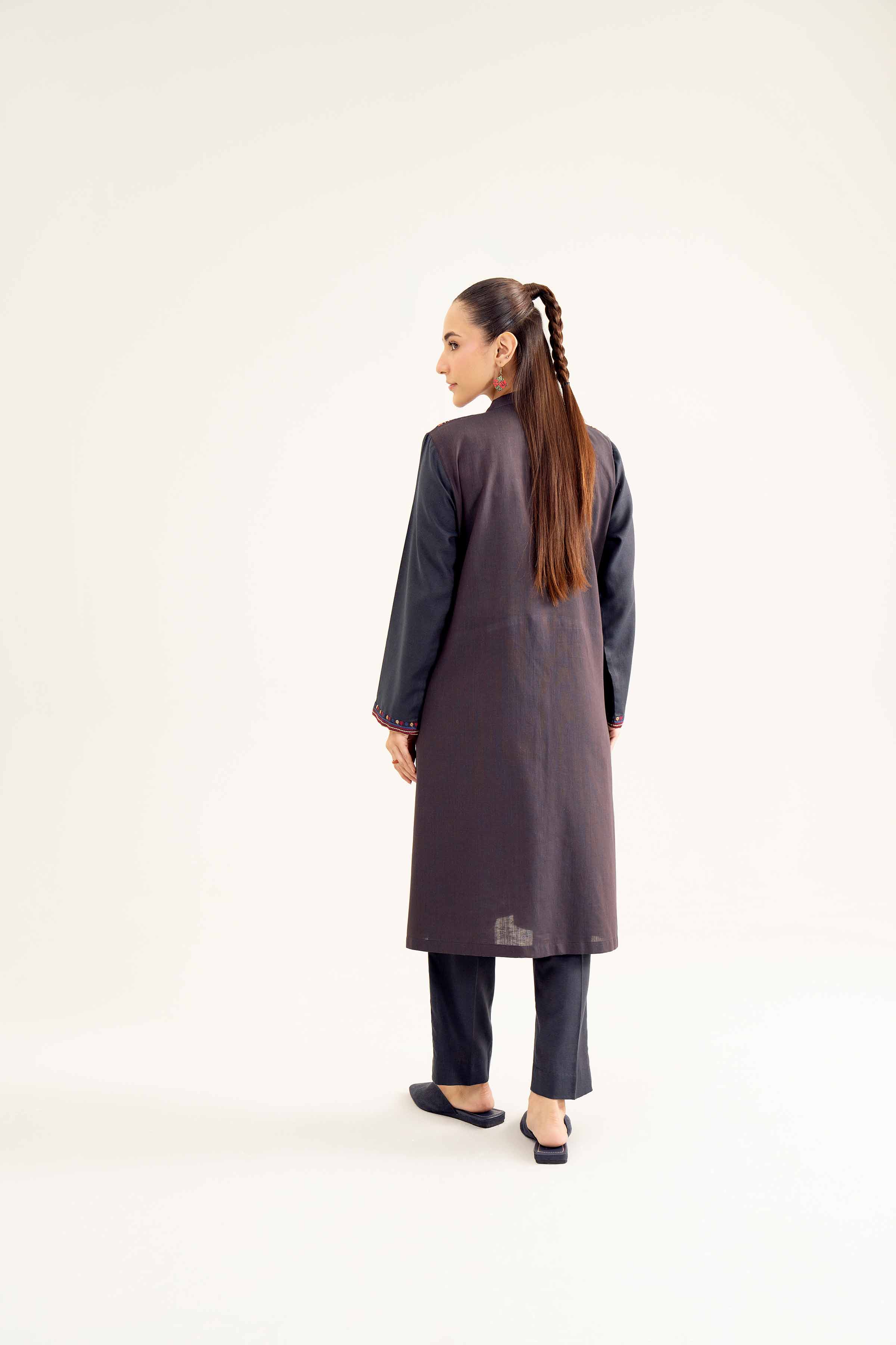 NishatUK - Blue Embroidered Yarn Dyed 2-piece ready to wear Dress