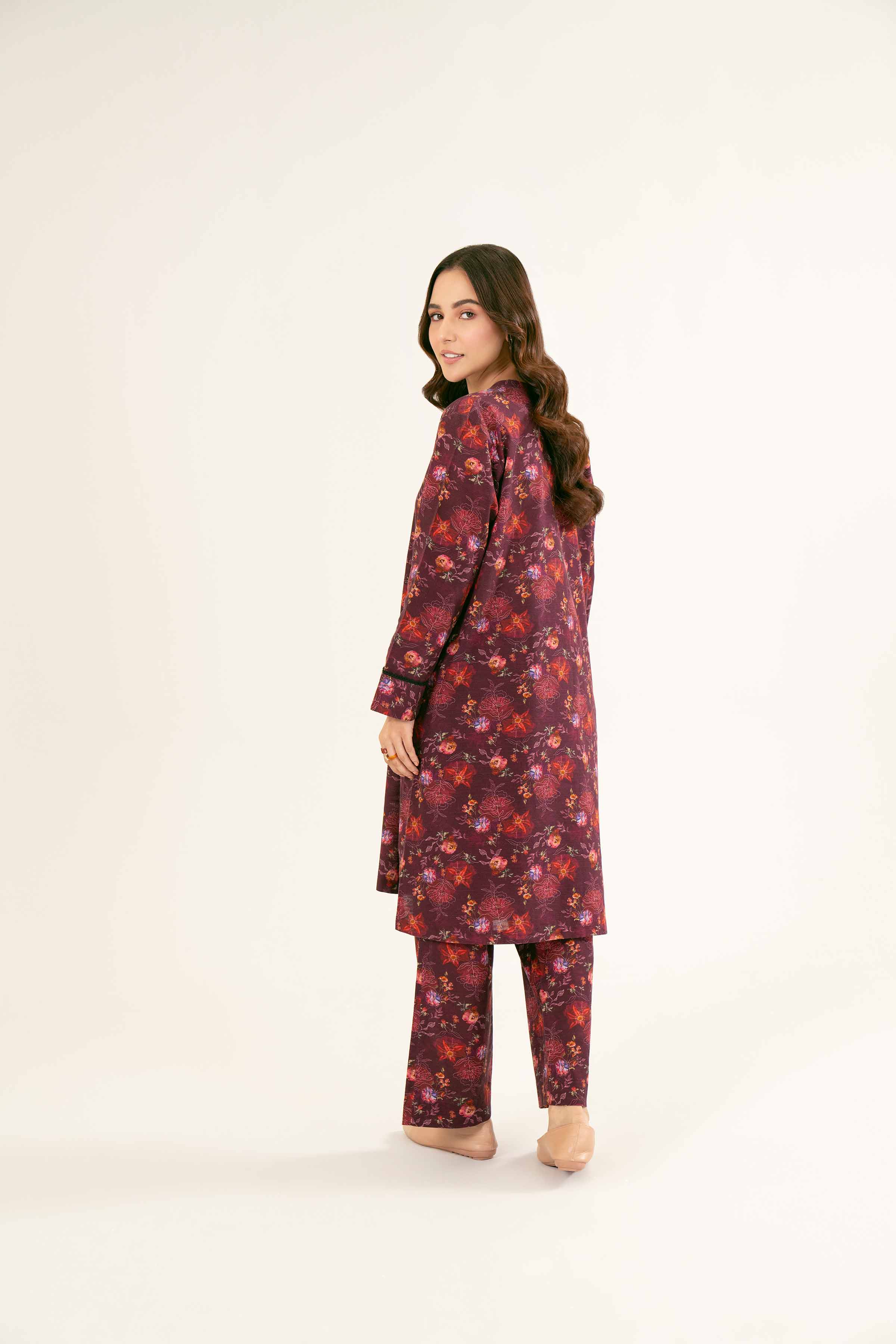 NishatUK - Brown Printed Khaddar 2-piece ready to wear Dress