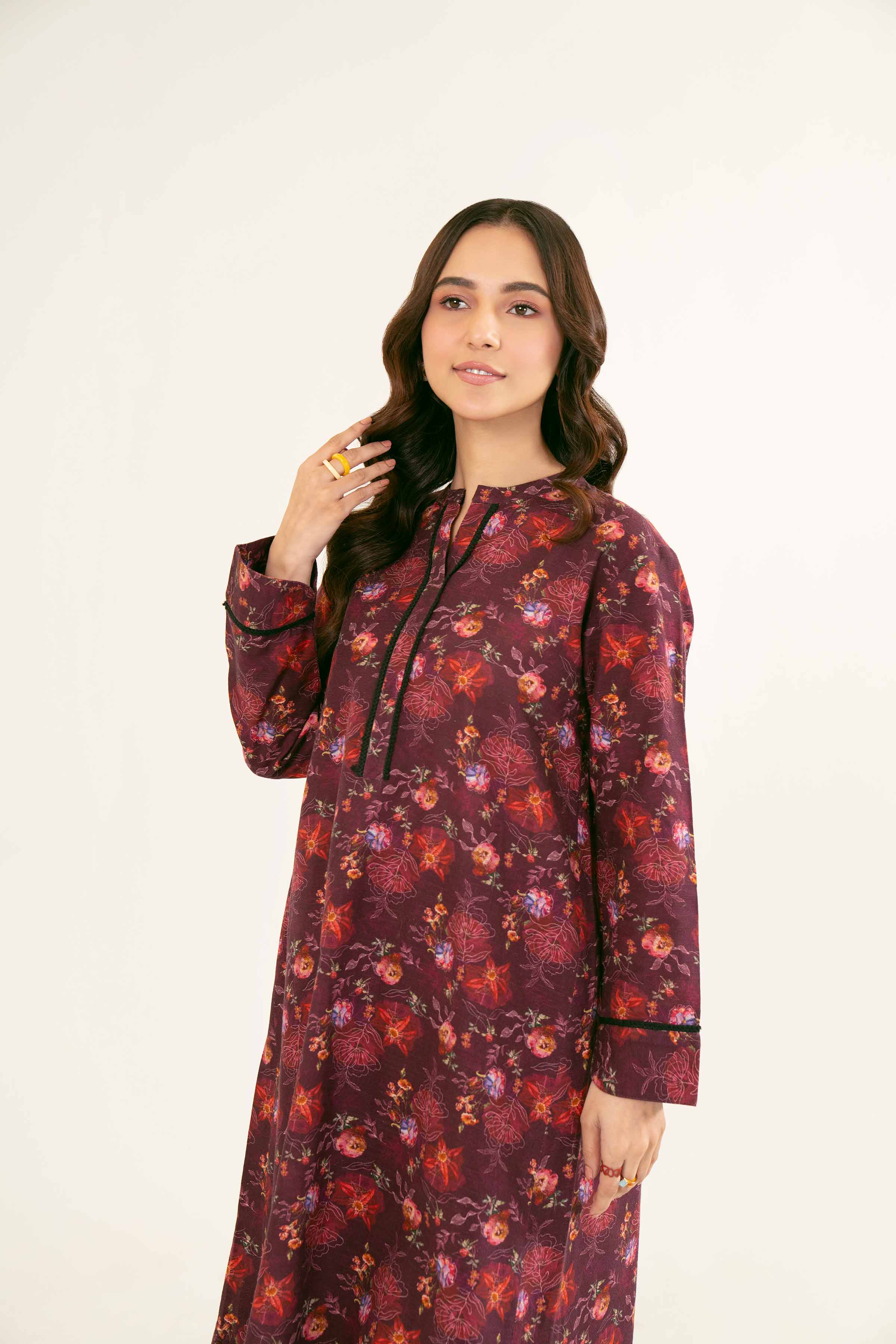NishatUK - Brown Printed Khaddar 2-piece ready to wear Dress