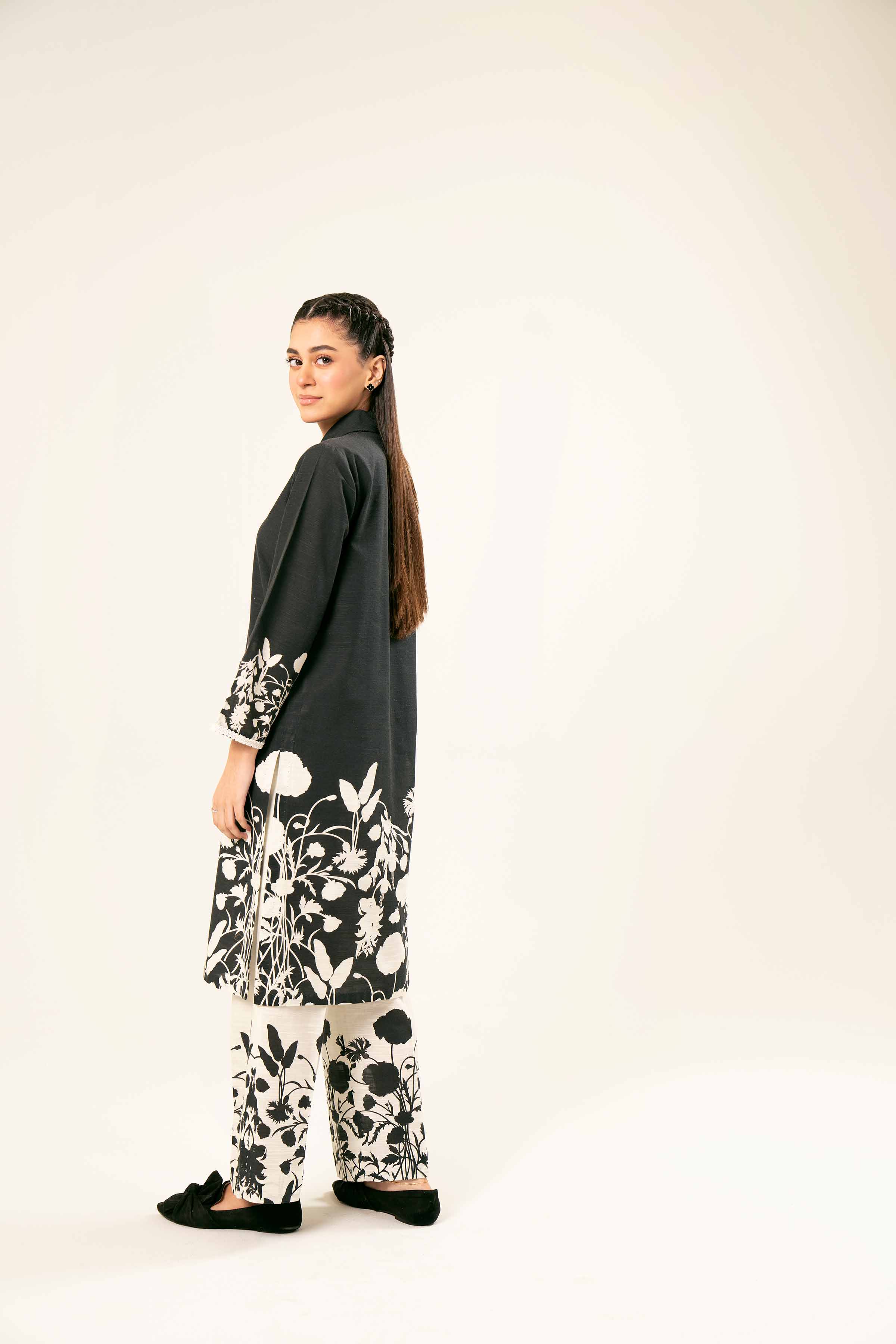 NishatUK - Brown Printed Khaddar 2-piece ready to wear Dress