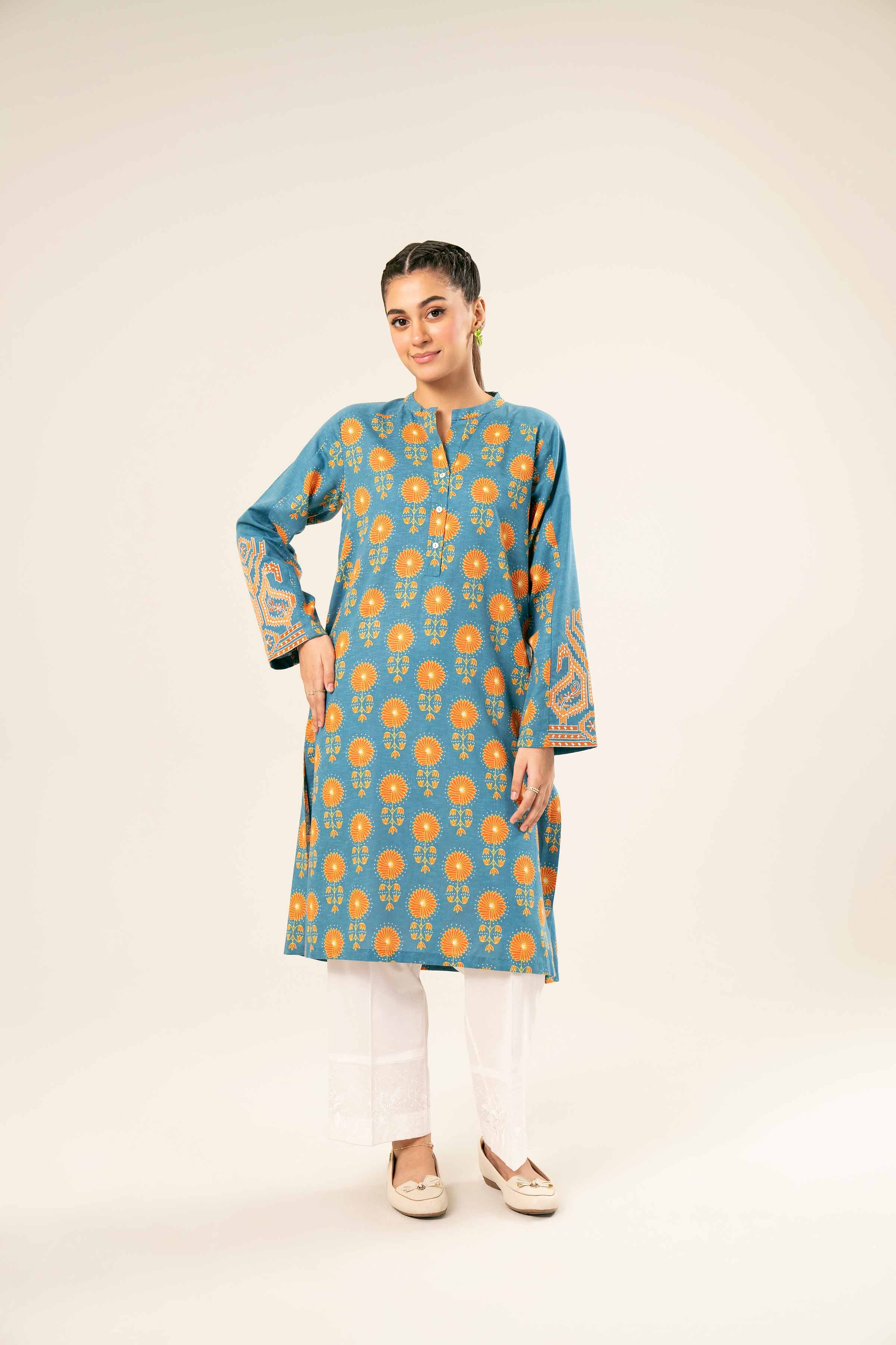 NishatUK - Brown Embroidered Karandi 1-piece ready to wear Shirt