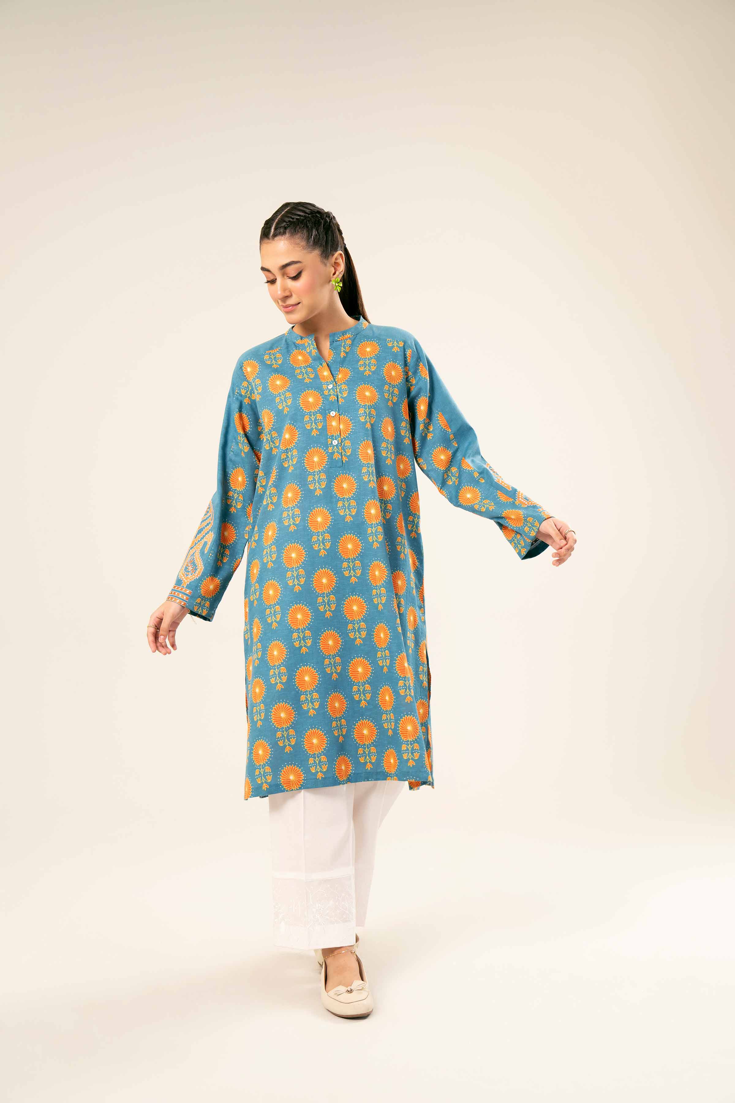 NishatUK - Brown Embroidered Karandi 1-piece ready to wear Shirt