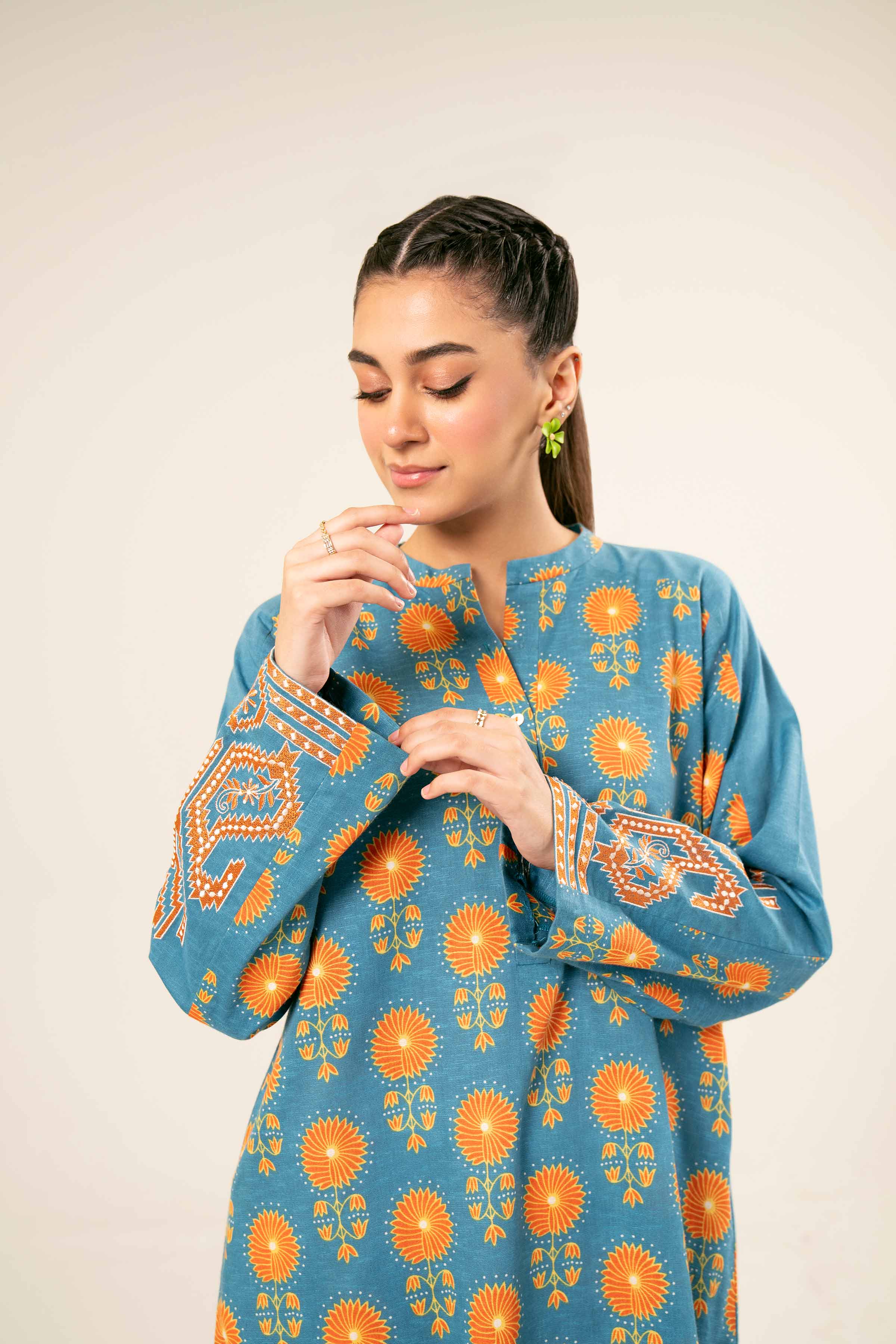 NishatUK - Brown Embroidered Karandi 1-piece ready to wear Shirt
