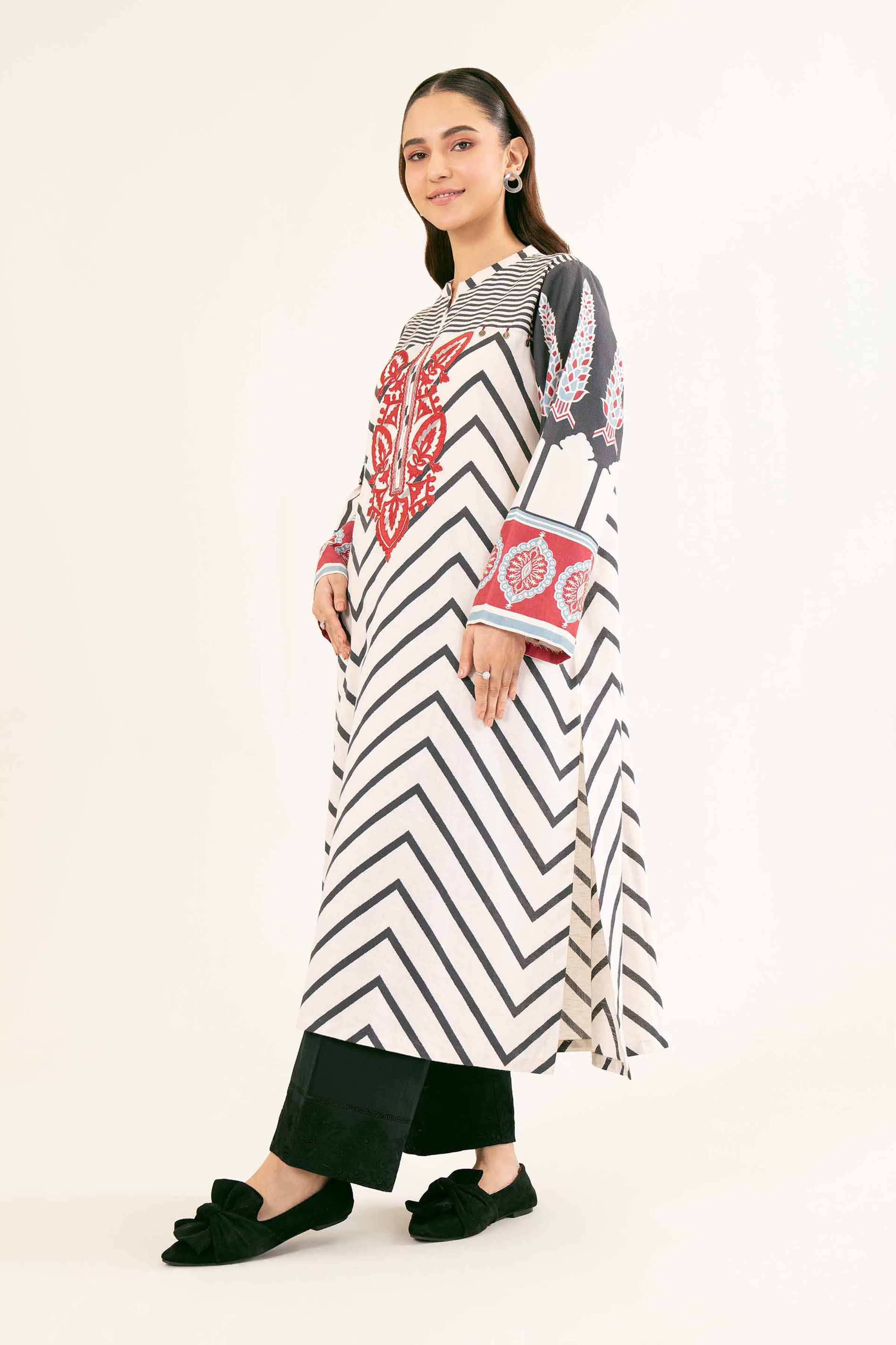 NishatUK - Brown Embroidered Karandi 1-piece ready to wear Shirt