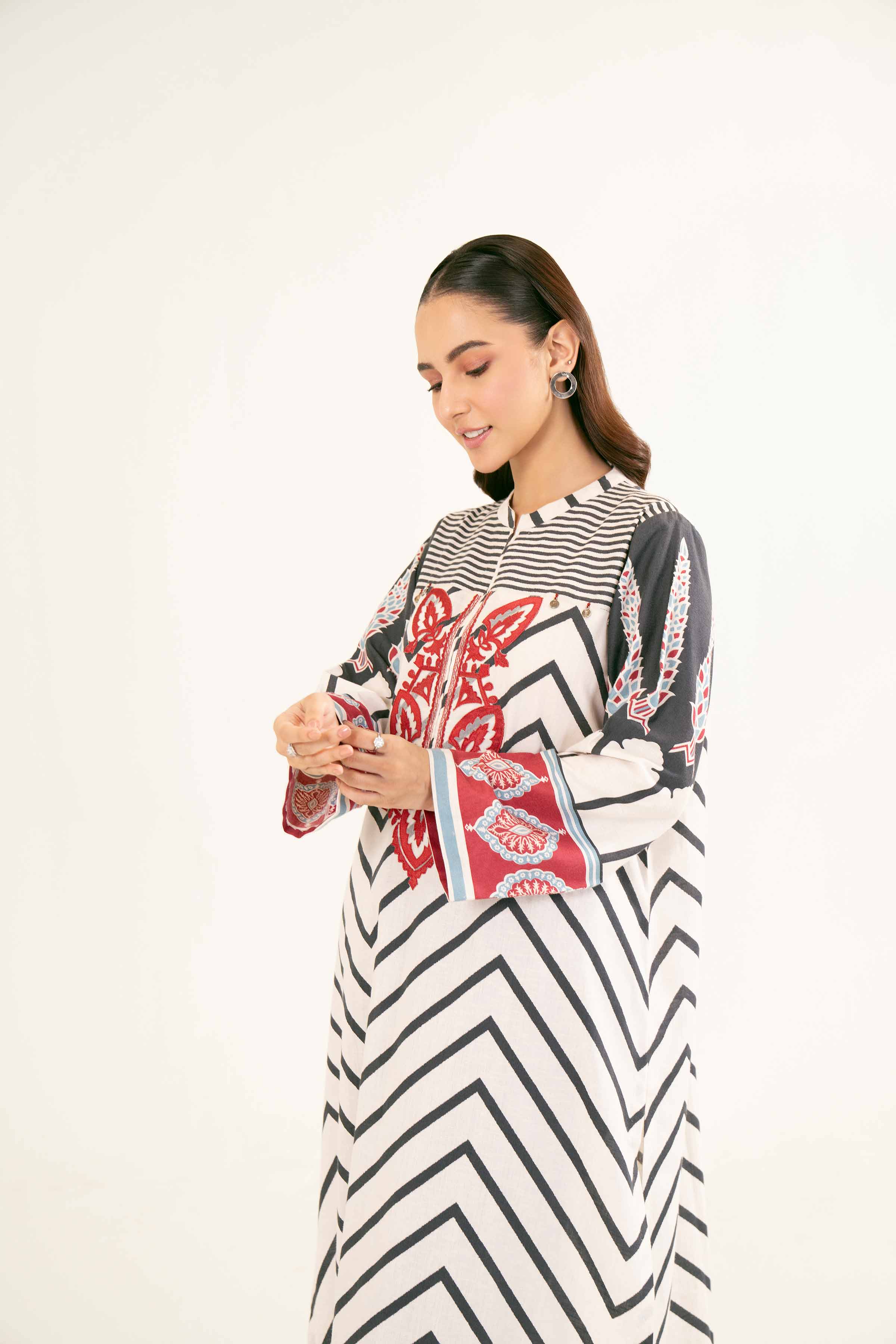 NishatUK - Brown Embroidered Karandi 1-piece ready to wear Shirt
