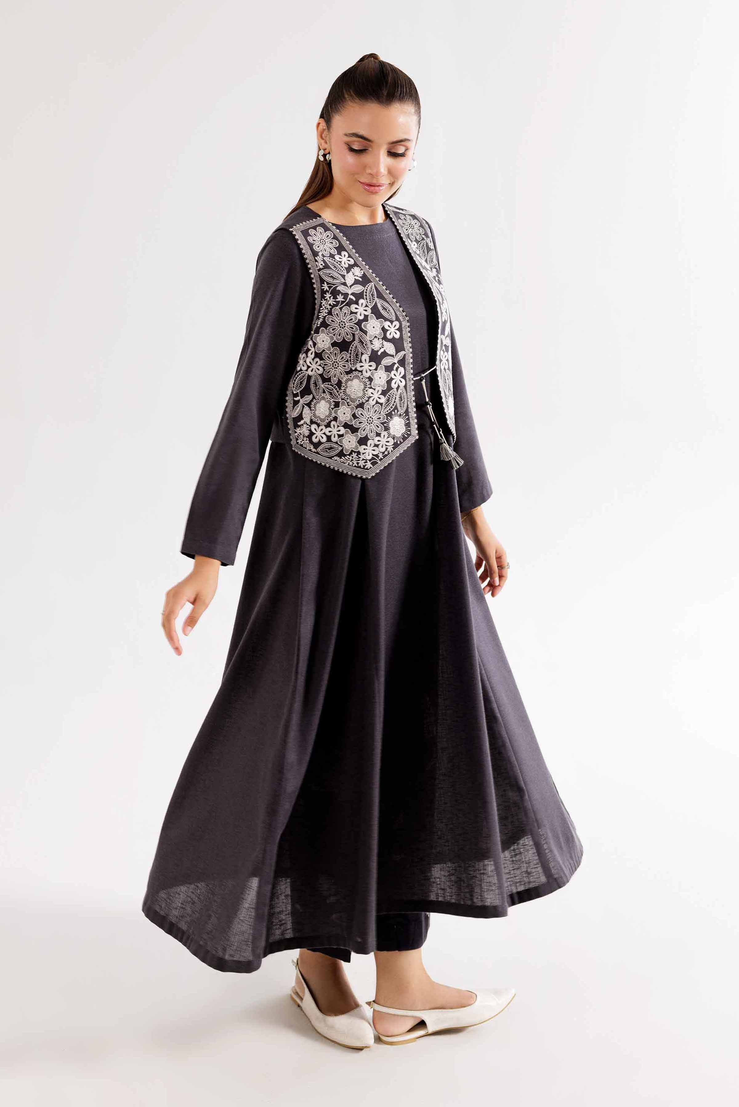 NishatUK - Brown Embroidered Karandi 3-piece ready to wear Suit