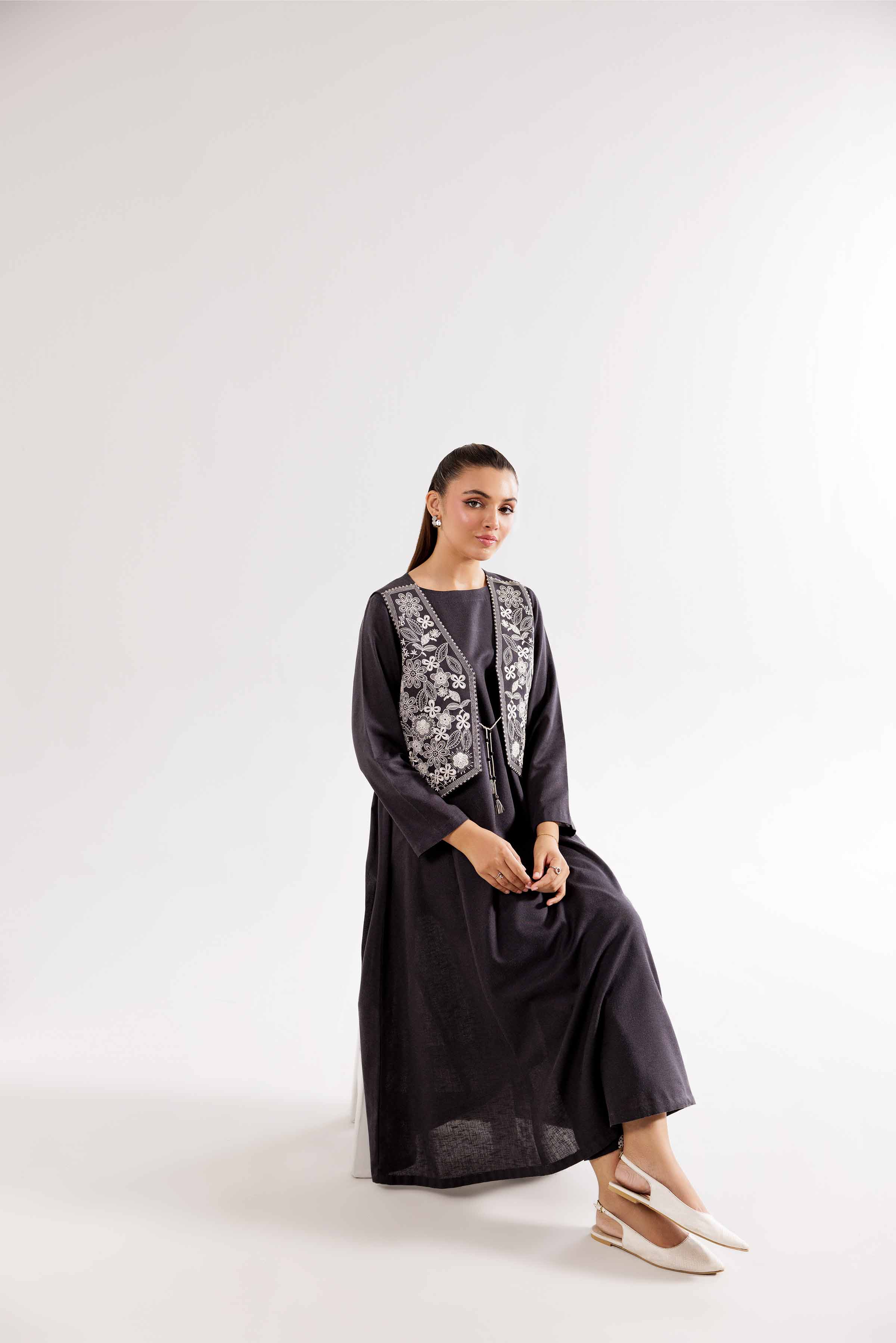 NishatUK - Brown Embroidered Karandi 3-piece ready to wear Suit