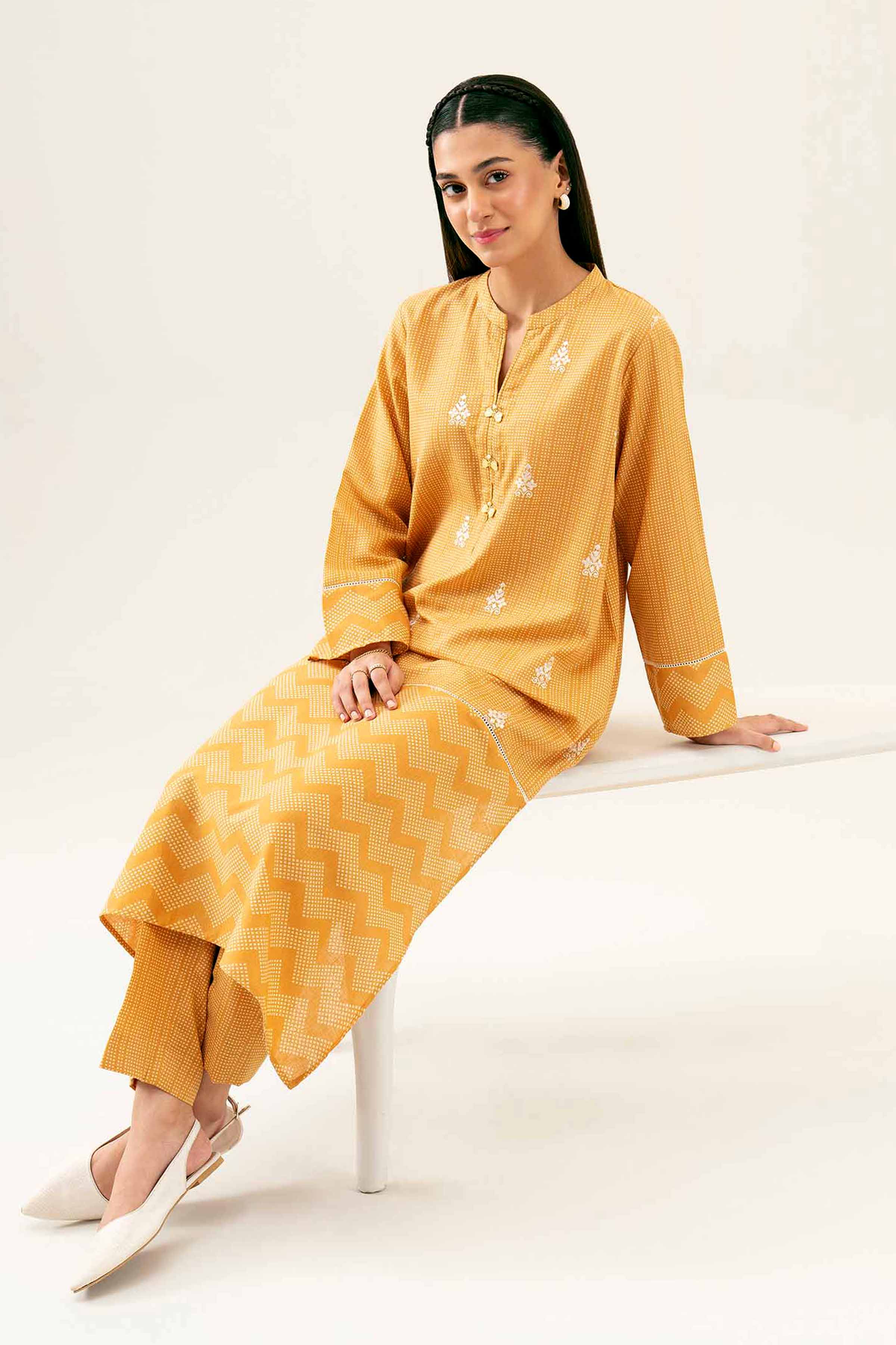NishatUK - Brown Embroidered Karandi 2-piece ready to wear Dress