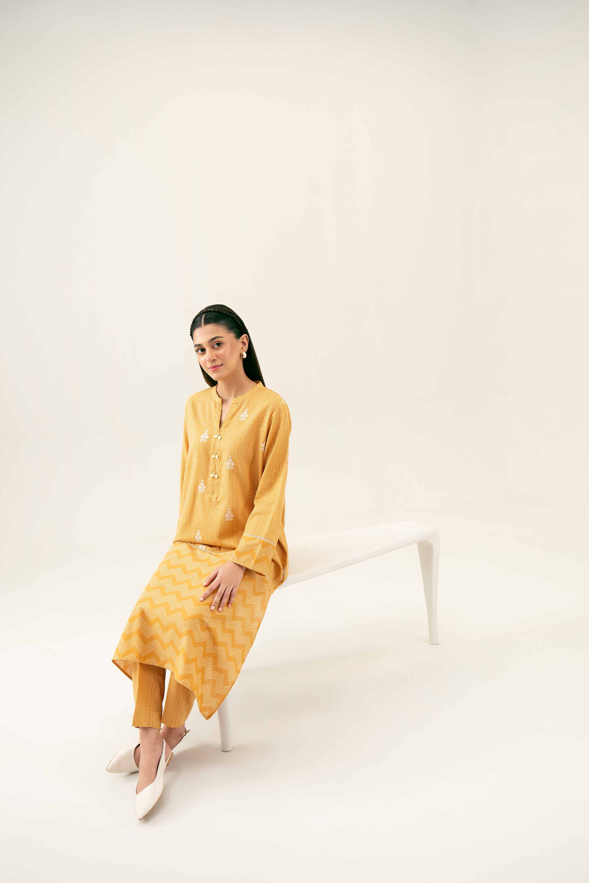 NishatUK - Brown Embroidered Karandi 2-piece ready to wear Dress