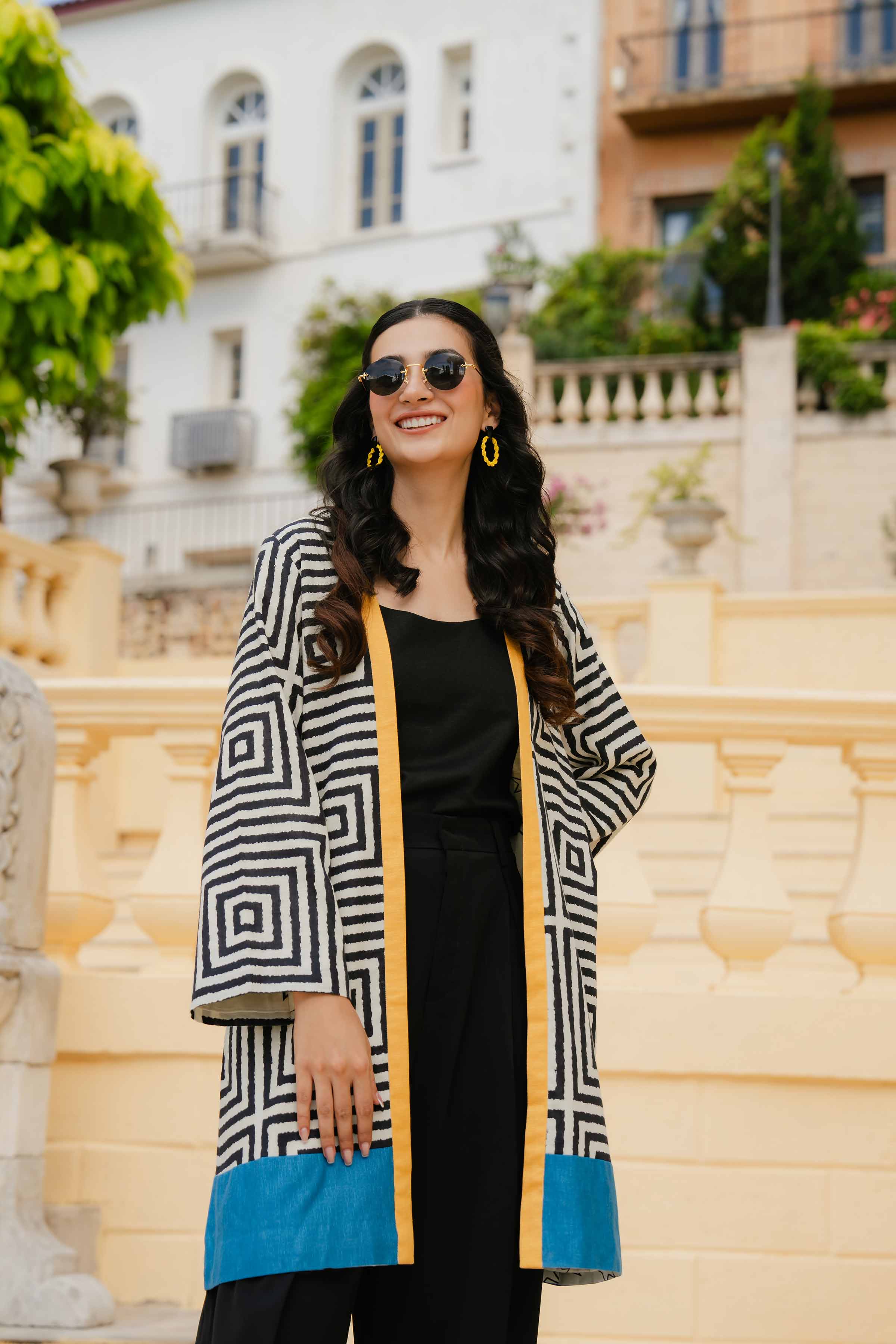 NishatUK - Black Printed Karandi 1-piece ready to wear Jacket