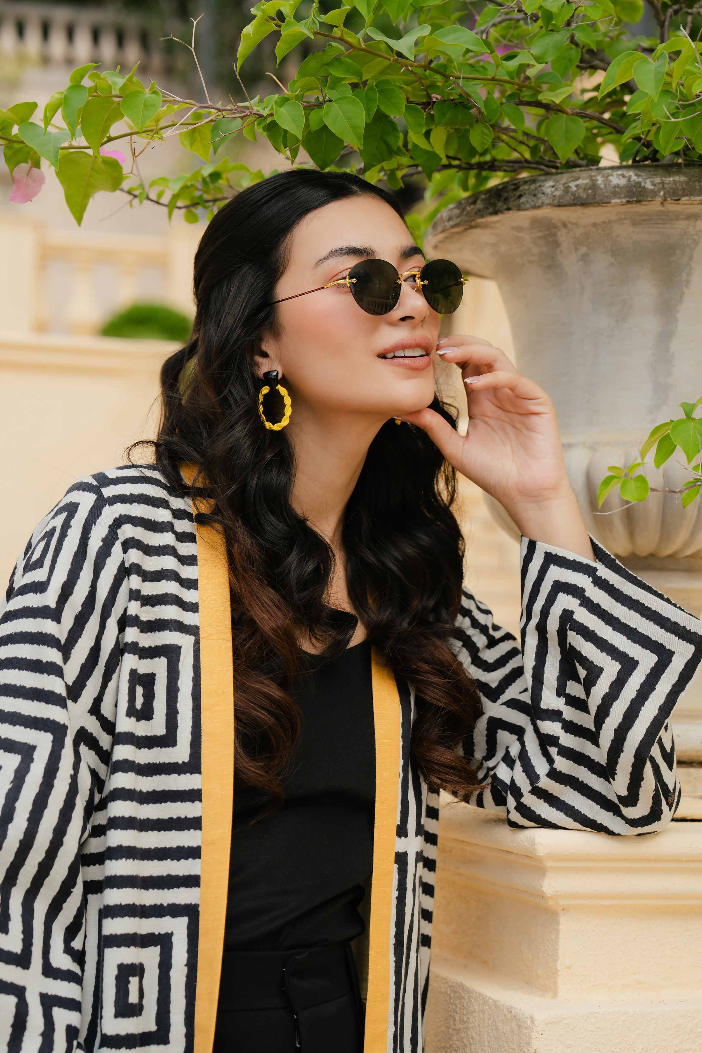 NishatUK - Black Printed Karandi 1-piece ready to wear Jacket