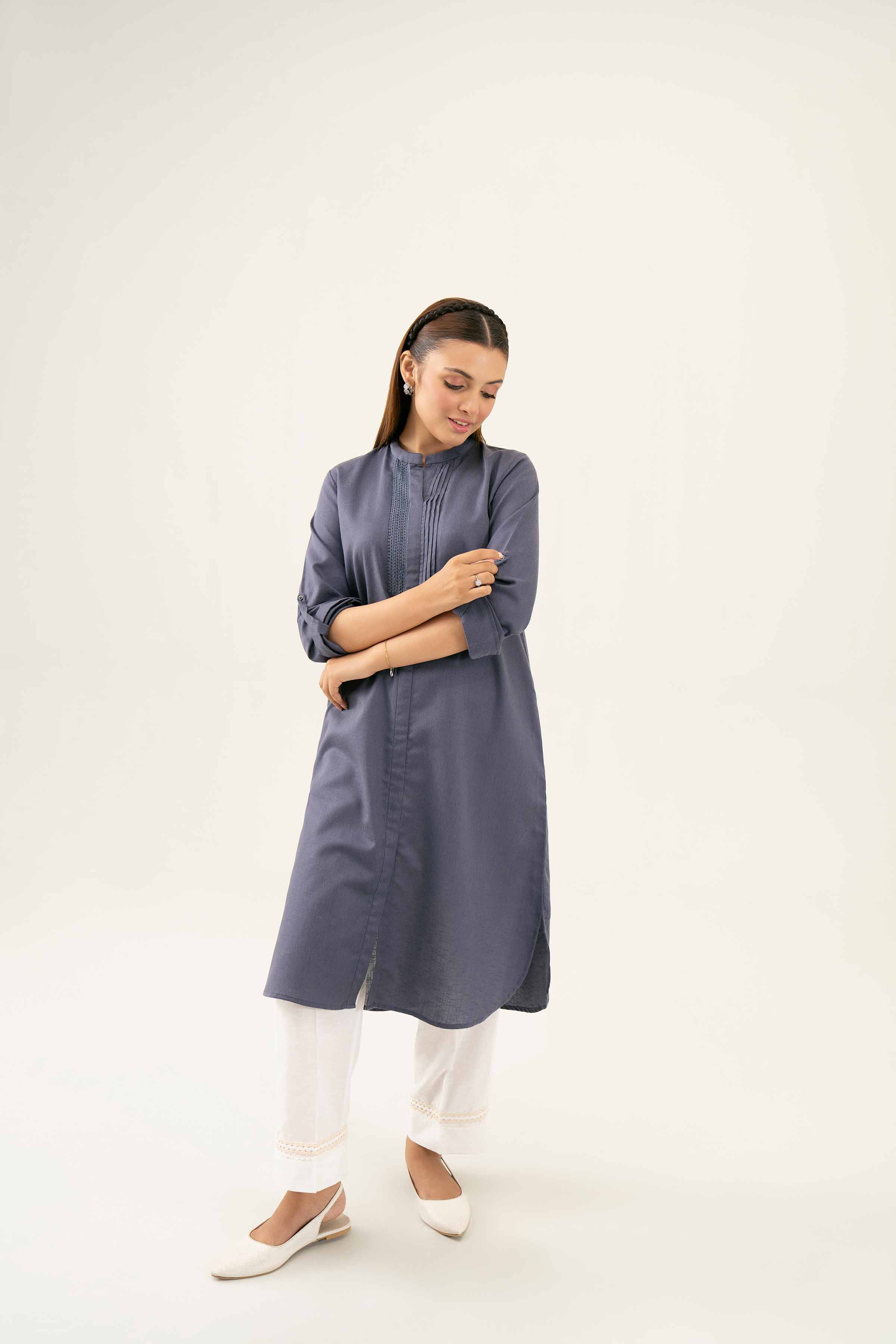 NishatUK - Blue Solids Karandi 1-piece ready to wear Shirt