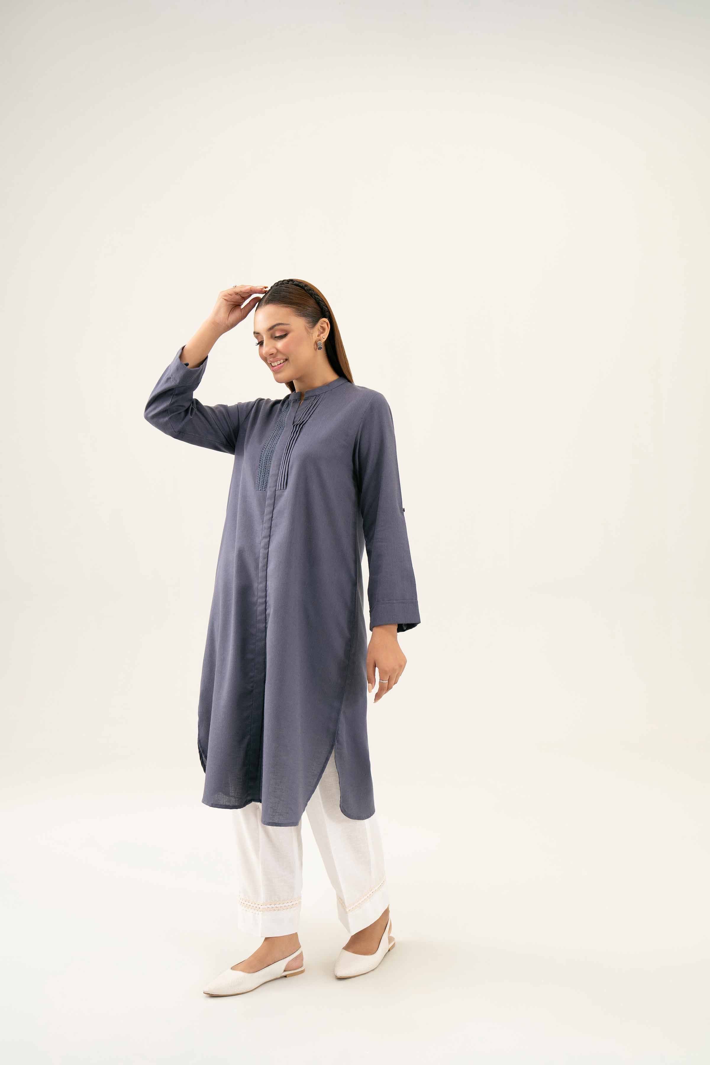 NishatUK - Blue Solids Karandi 1-piece ready to wear Shirt