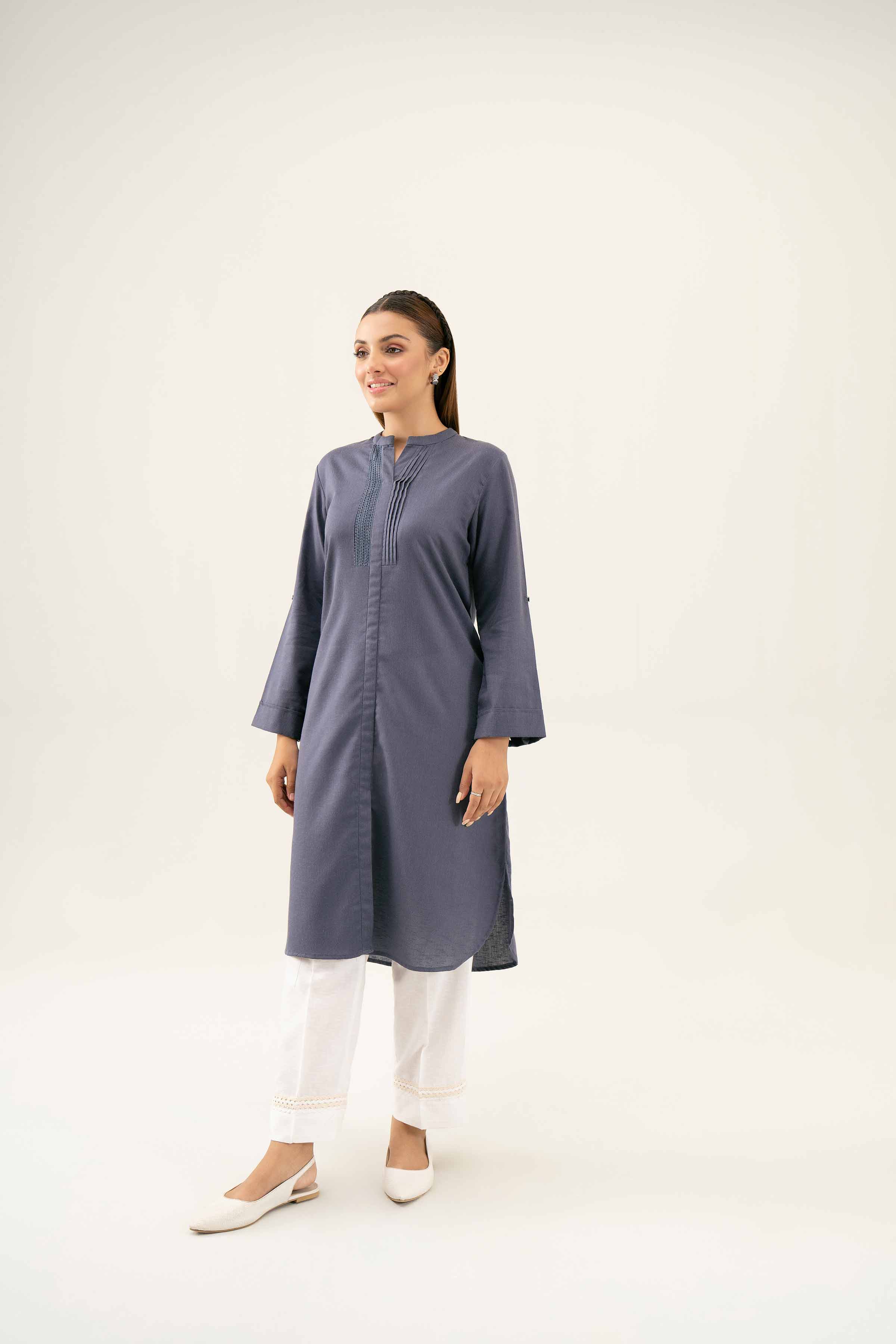 NishatUK - Blue Solids Karandi 1-piece ready to wear Shirt