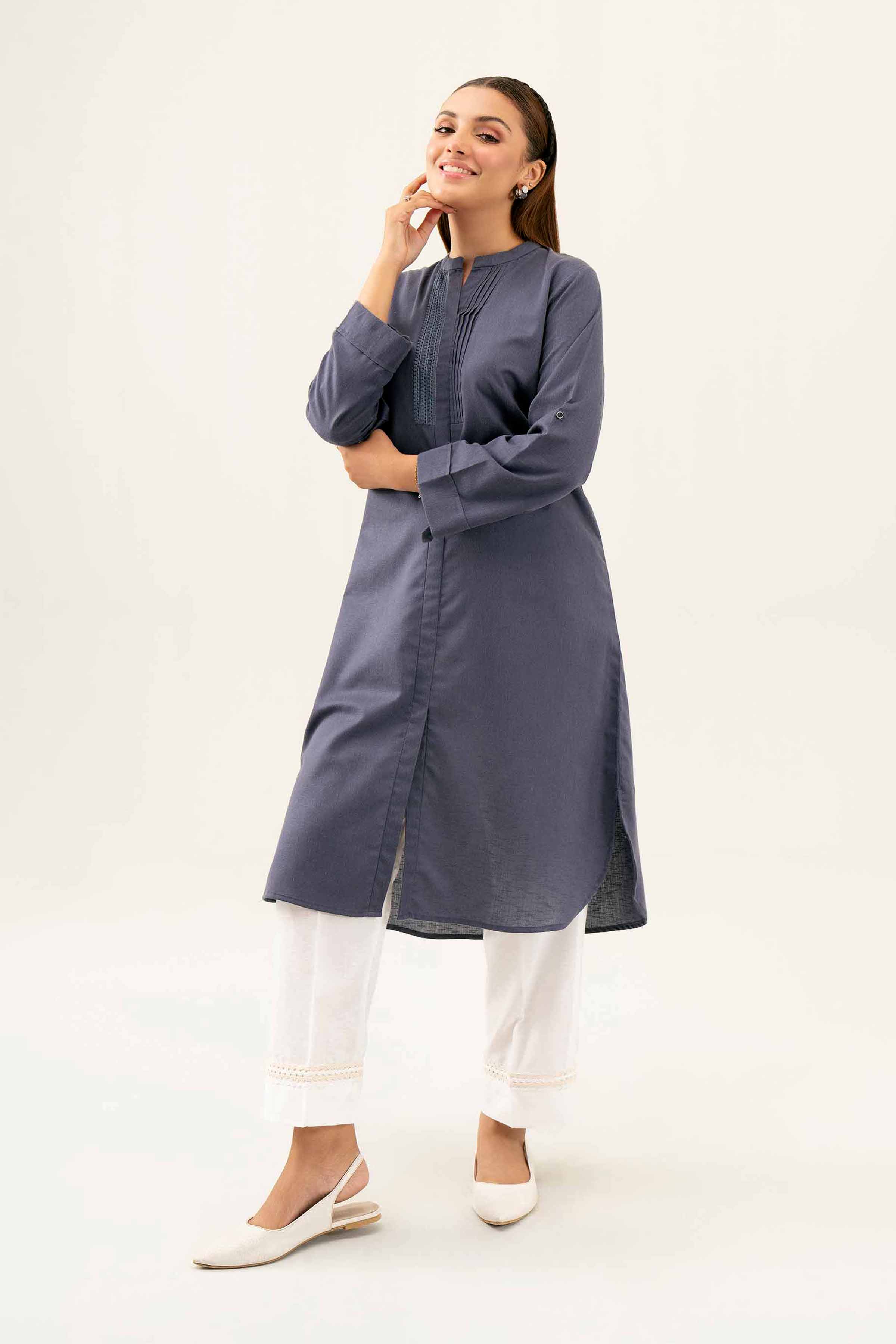 NishatUK - Blue Solids Karandi 1-piece ready to wear Shirt