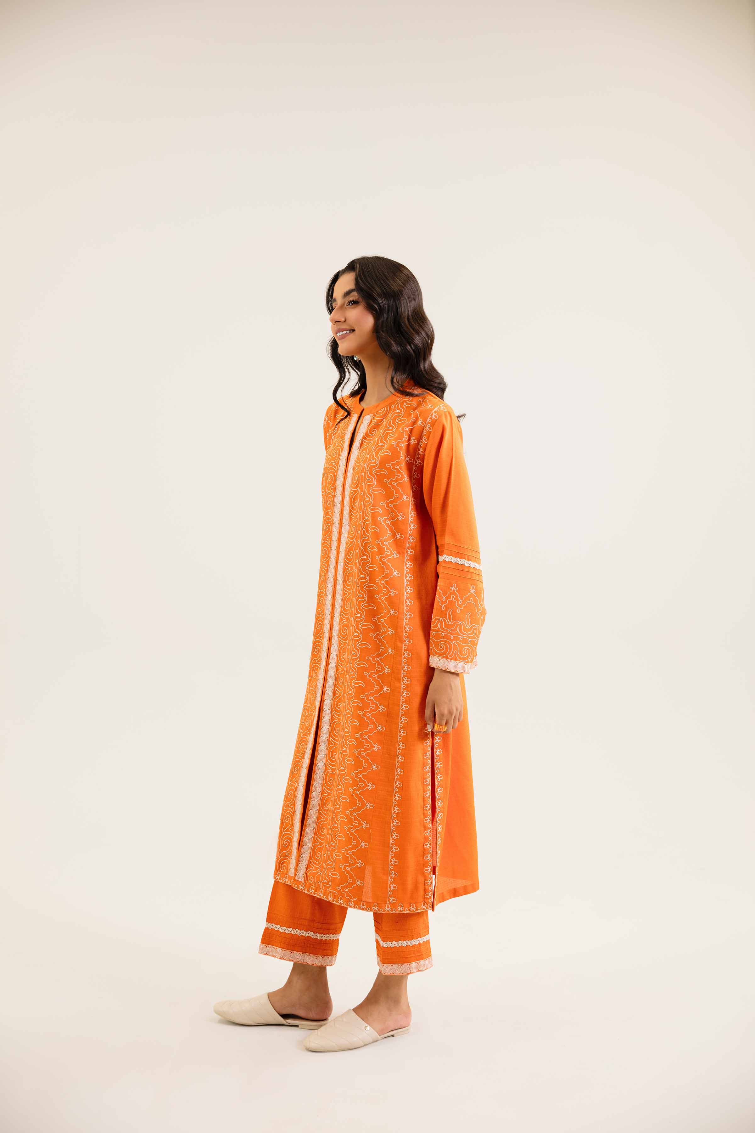 NishatUK - Brown Embroidered Dobby 2-piece ready to wear Dress