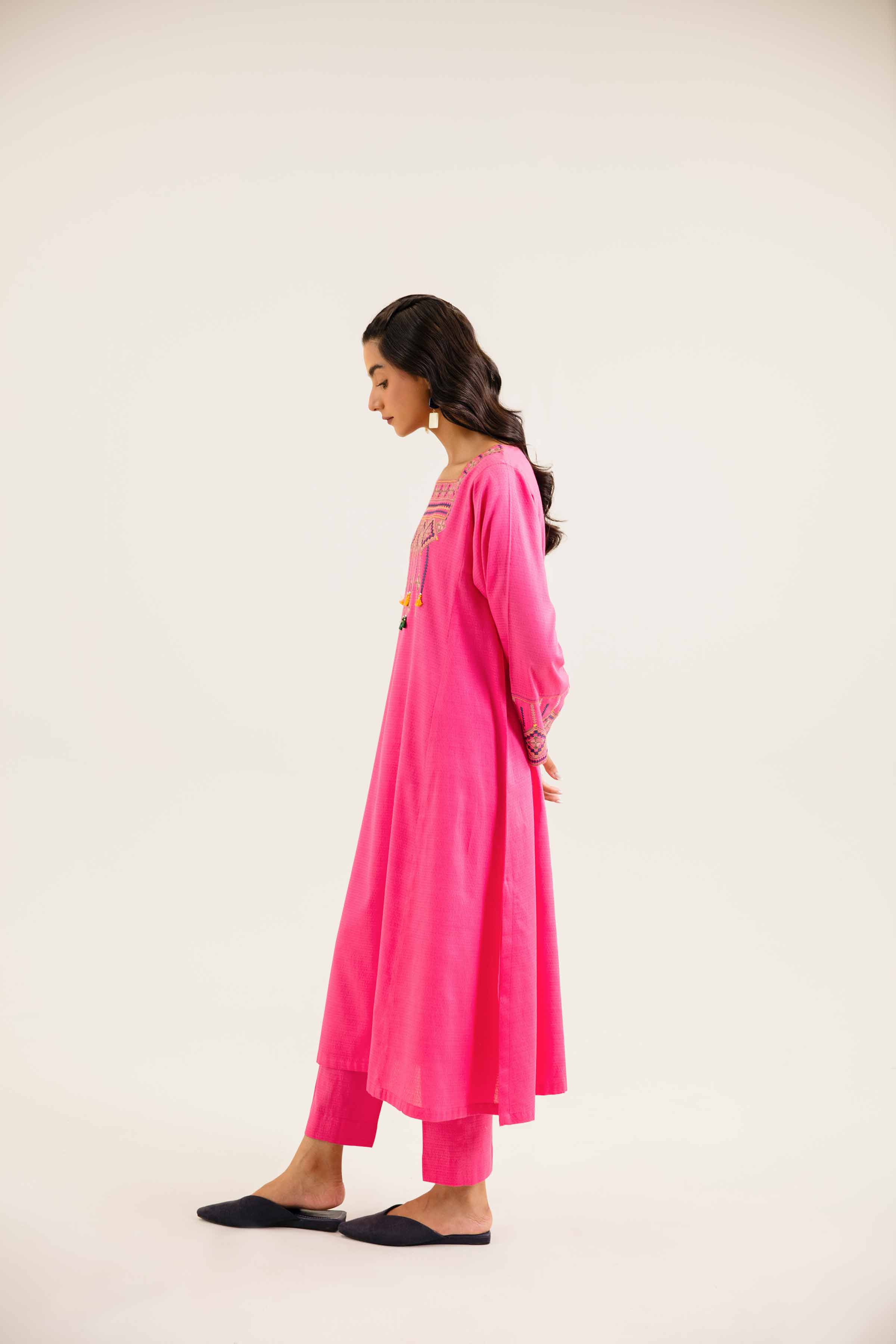 NishatUK - Pink Embroidered Dobby 2-piece ready to wear Dress